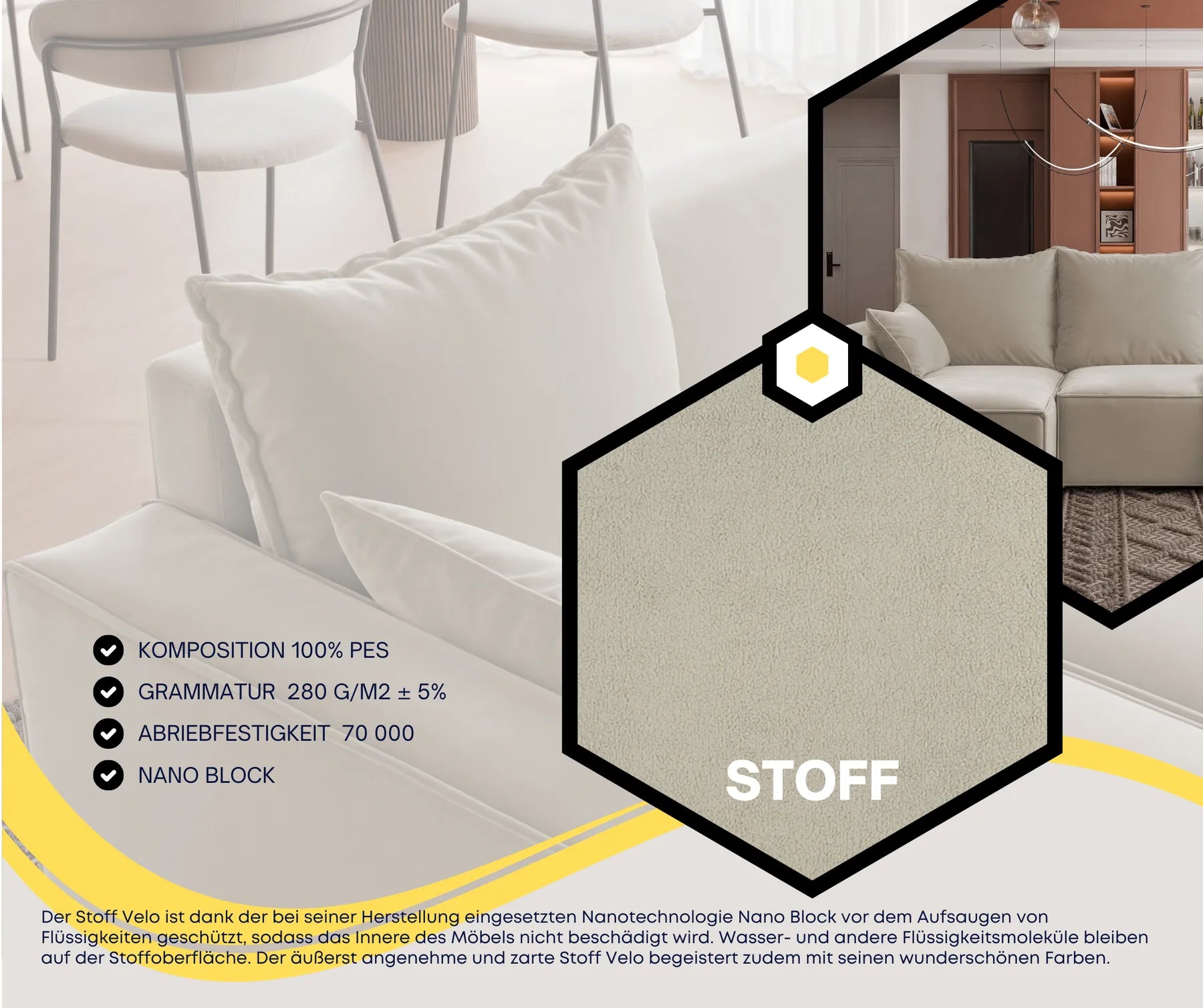 Ecksofa mit Schlaffunktion Tobi Velour
