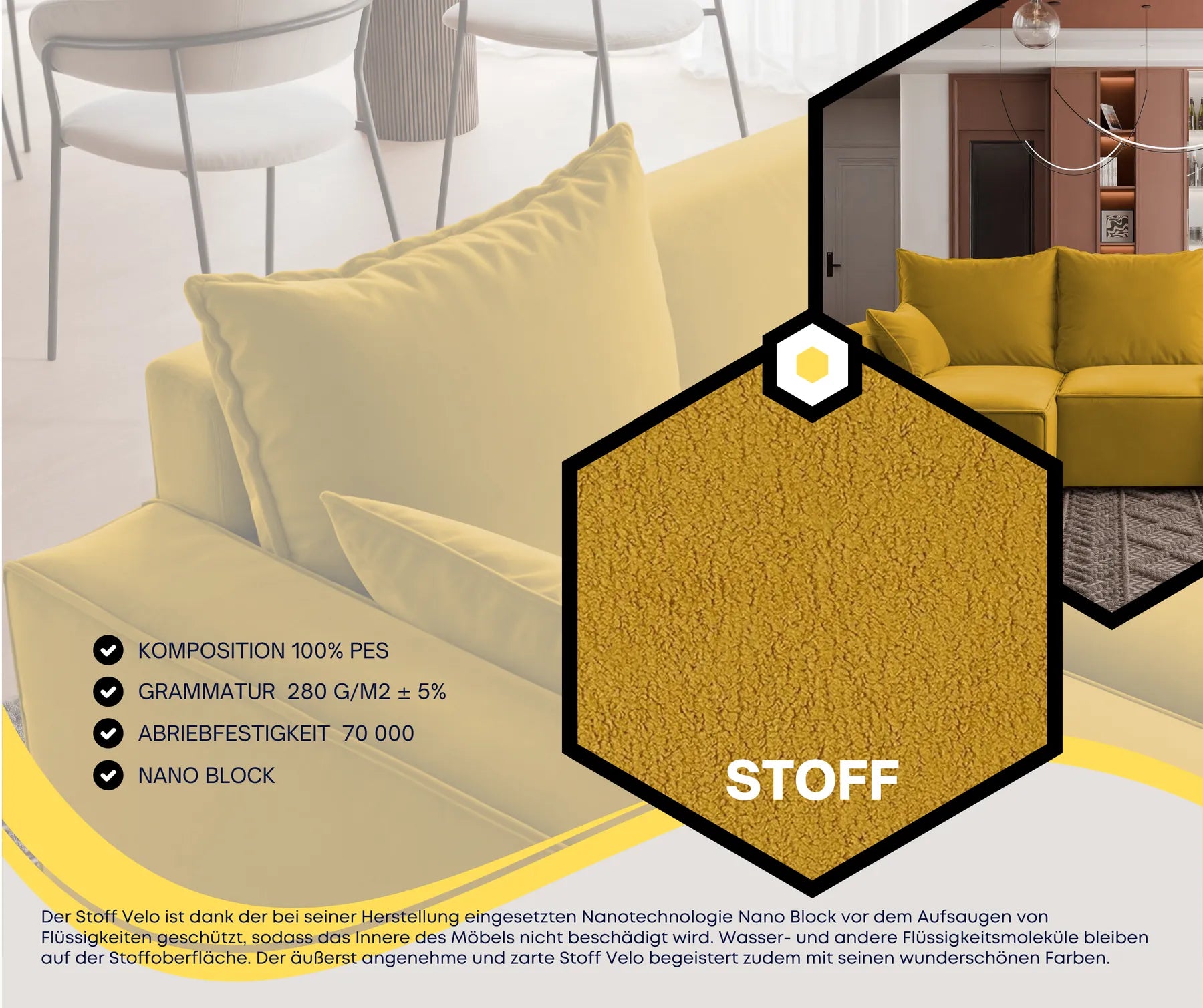 Ecksofa mit Schlaffunktion Tobi Velour