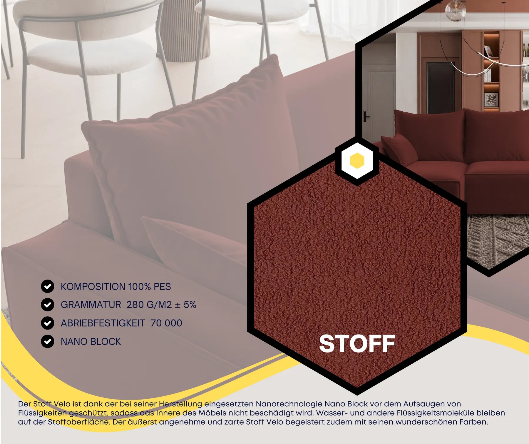 Ecksofa mit Schlaffunktion Tobi Velour