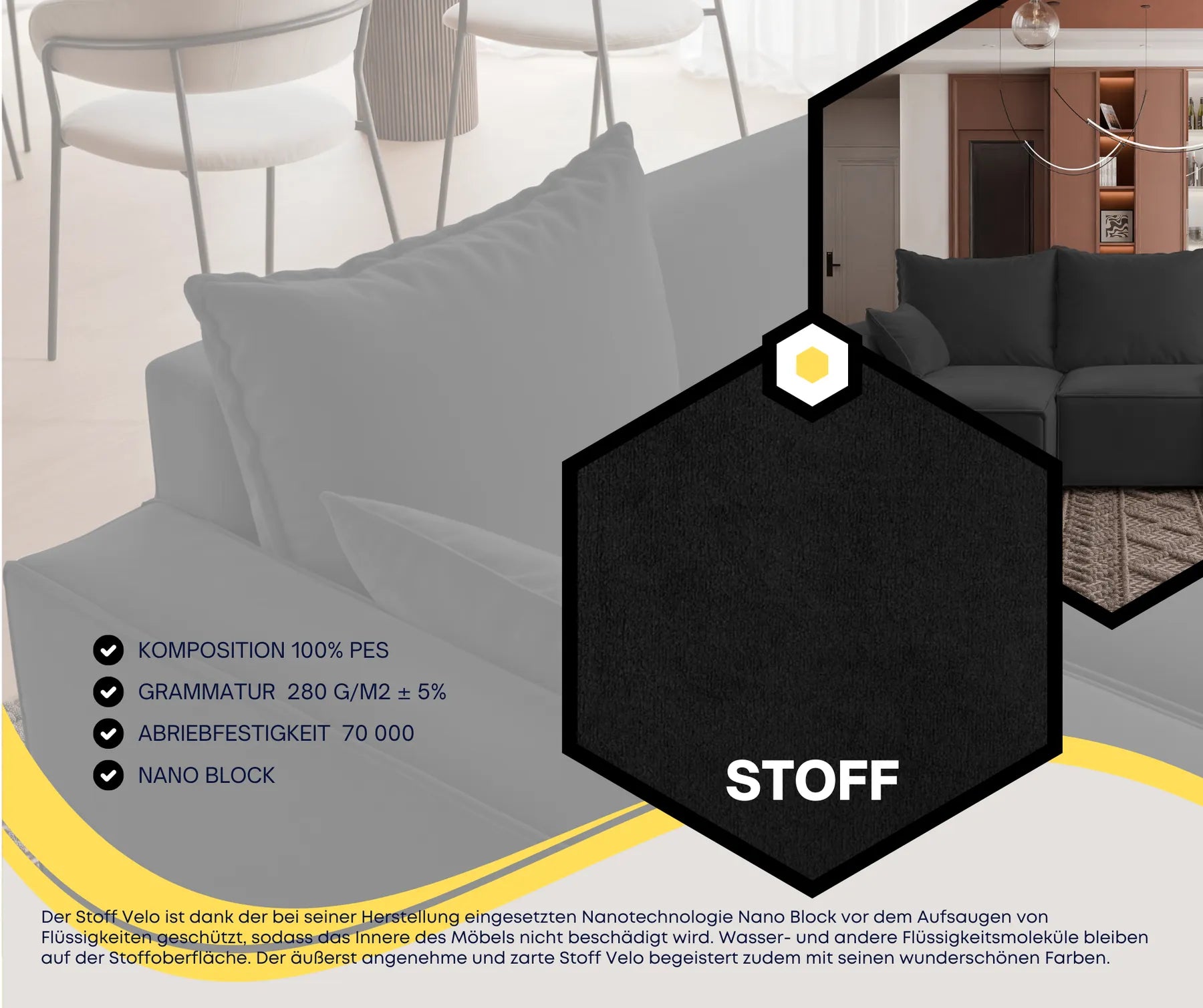 Ecksofa mit Schlaffunktion Tobi Velour
