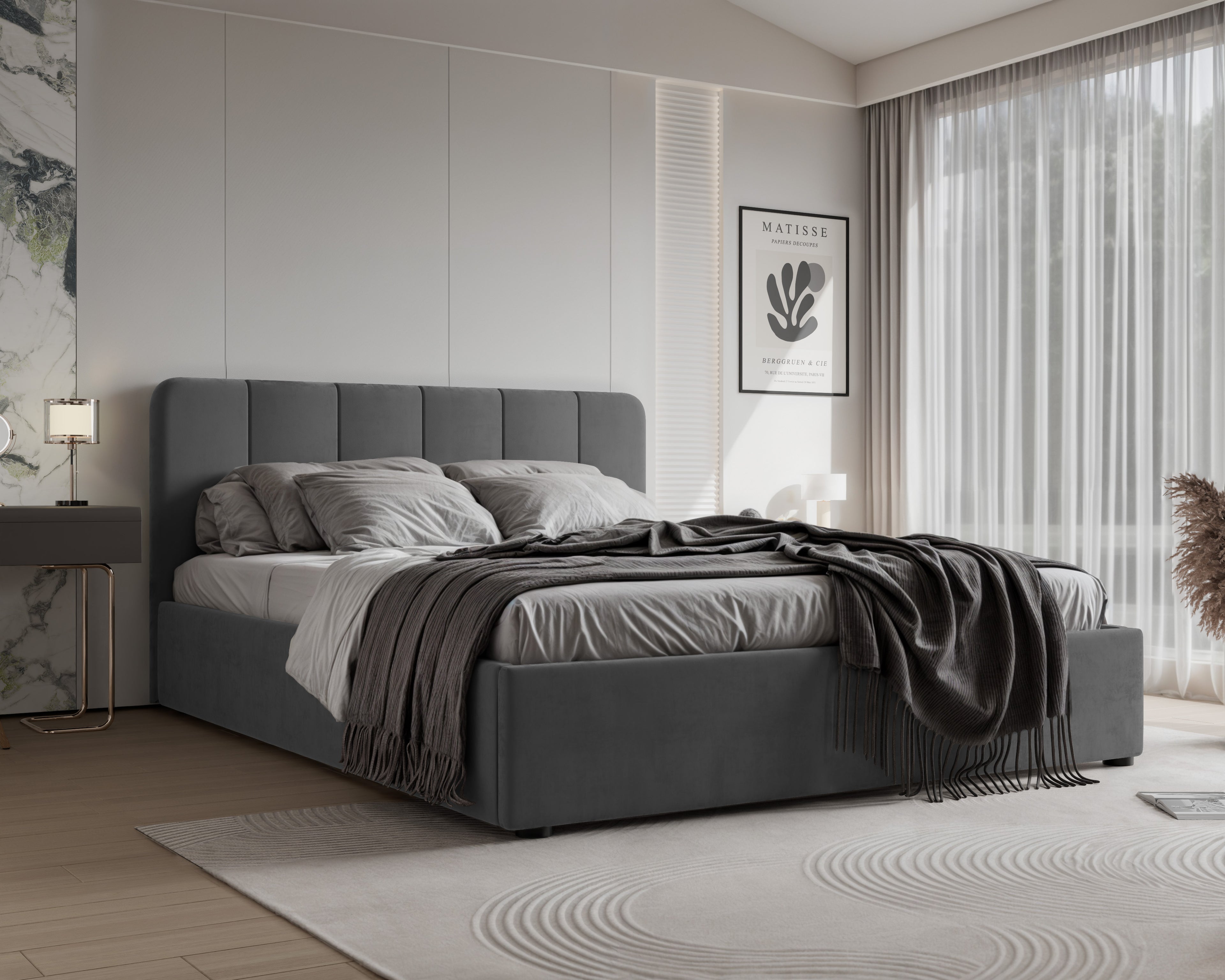 Polsterbett Calvin 140/160/180x200cm mit Bettkasten und Lattenrost