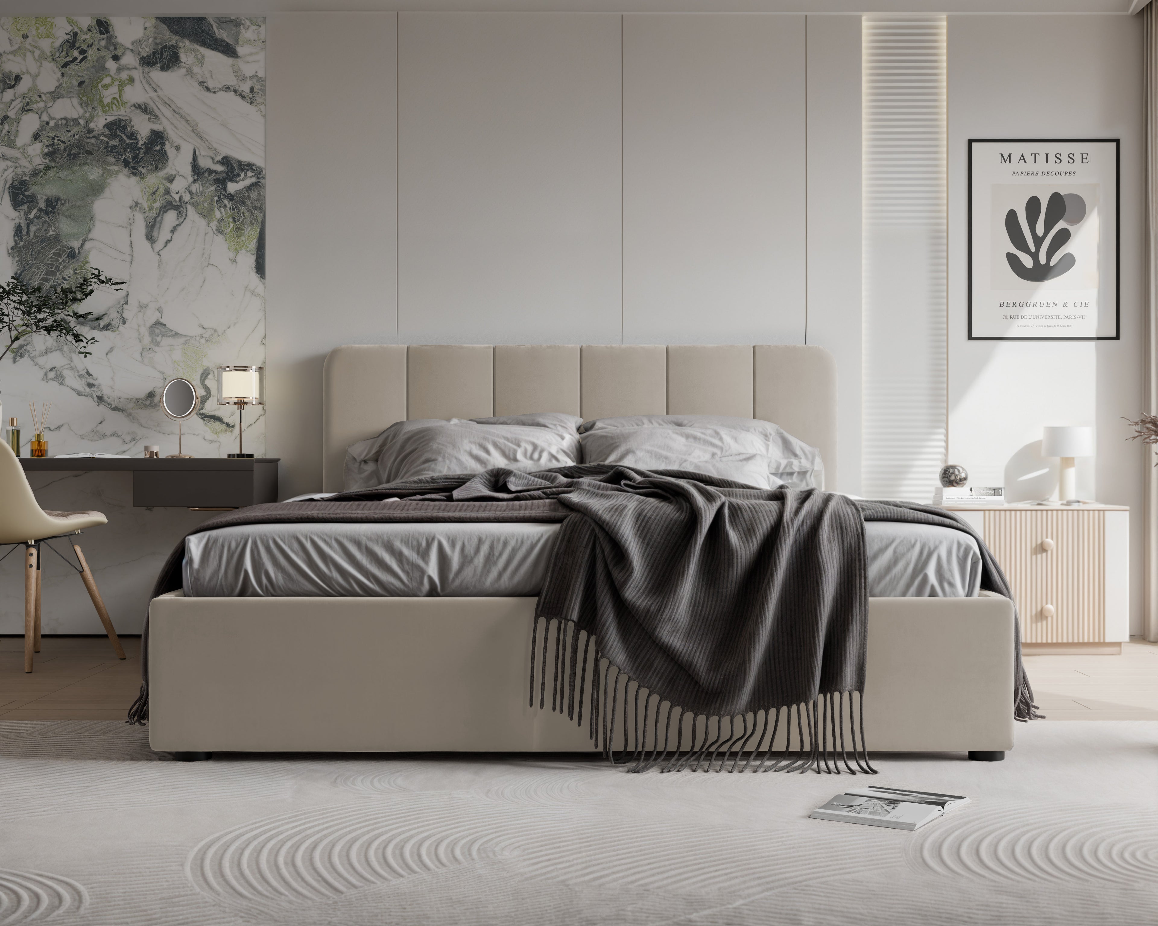 Polsterbett Calvin 140/160/180x200cm mit Bettkasten und Lattenrost