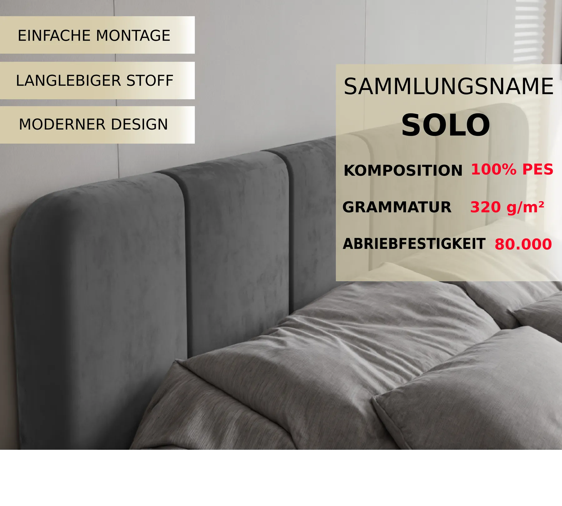 Polsterbett Calvin 140/160/180x200cm mit Bettkasten und Lattenrost