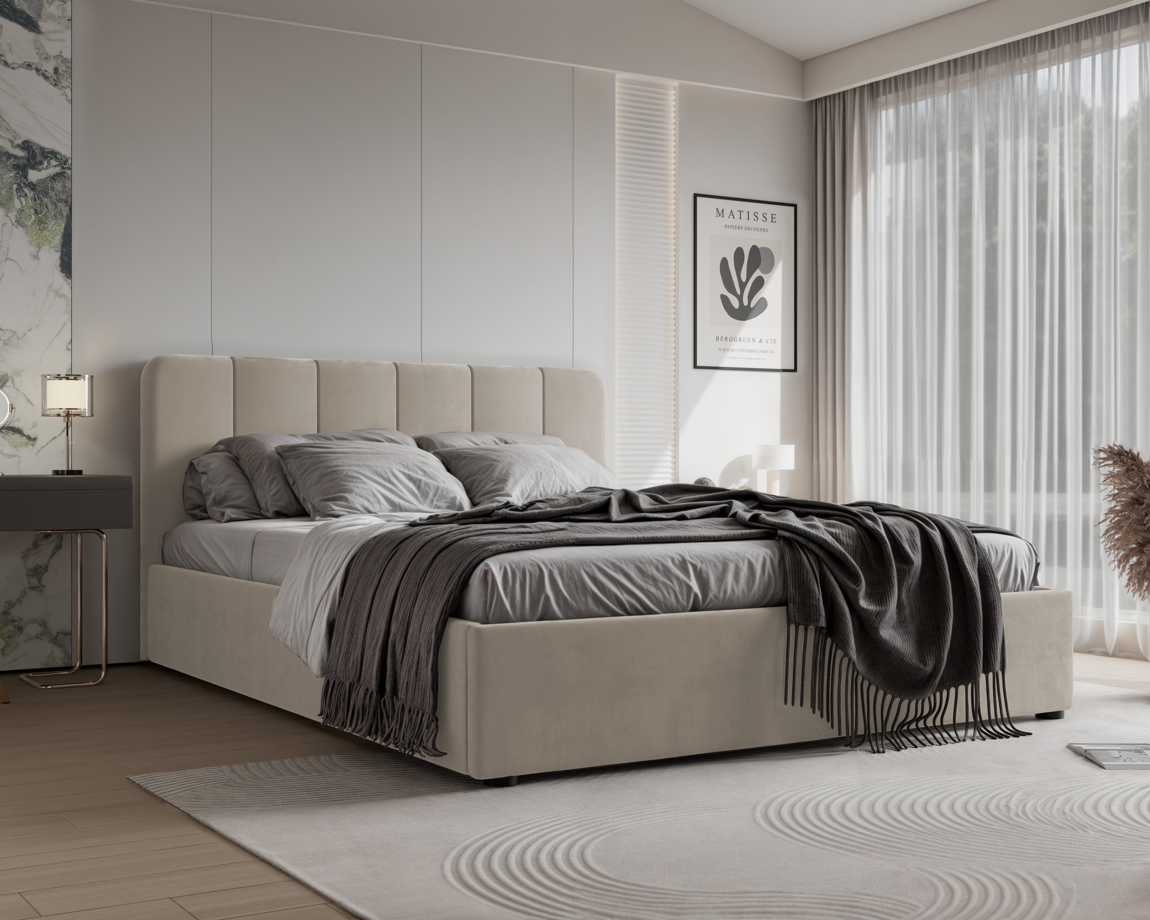 Polsterbett Calvin 140/160/180x200cm mit Bettkasten und Lattenrost