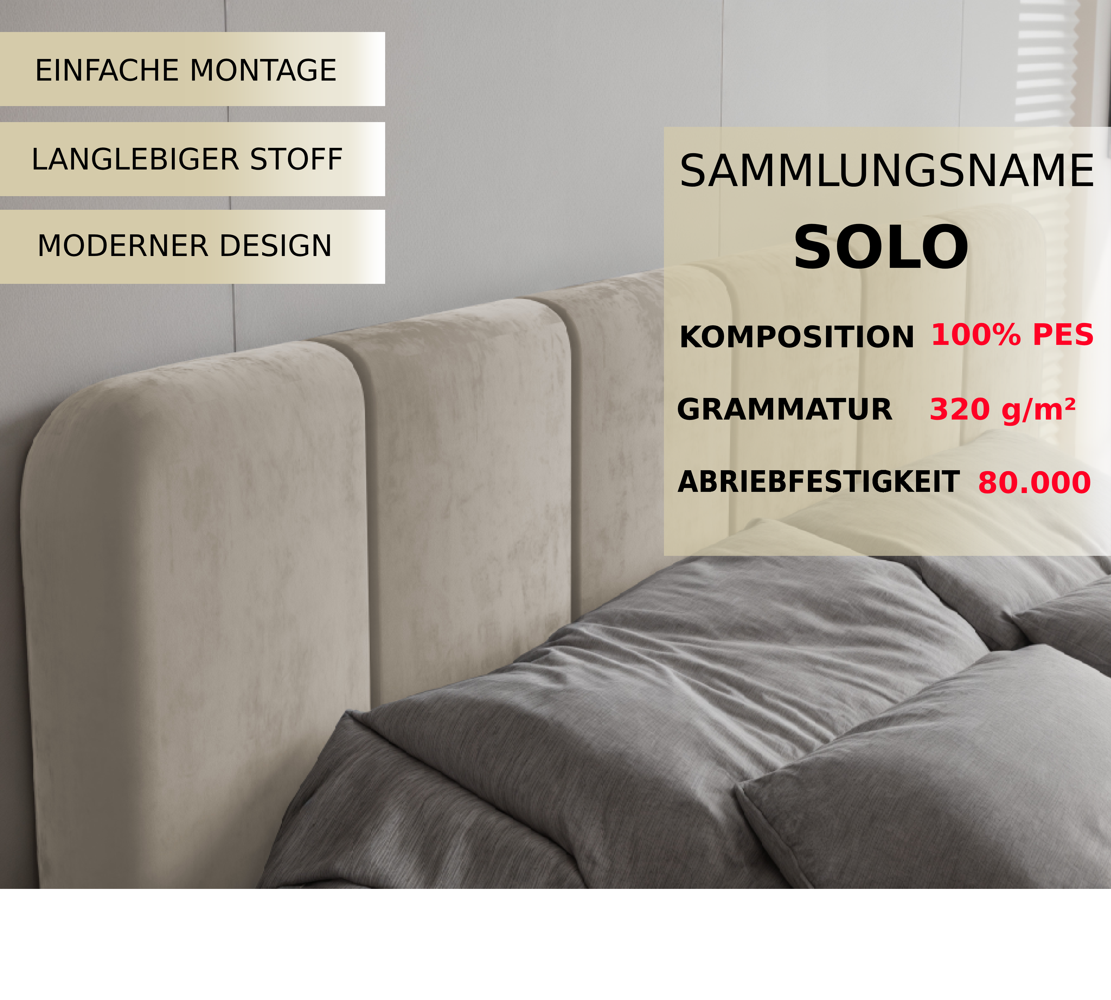 Polsterbett Calvin 140/160/180x200cm mit Bettkasten und Lattenrost