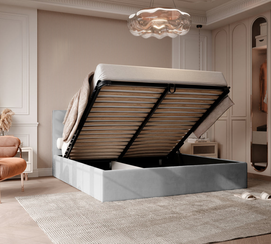 Polsterbett Kiki 140/160/180x200cm mit Bettkasten und Lattenrost