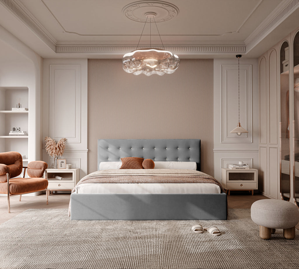 Polsterbett Kiki 140/160/180x200cm mit Bettkasten und Lattenrost