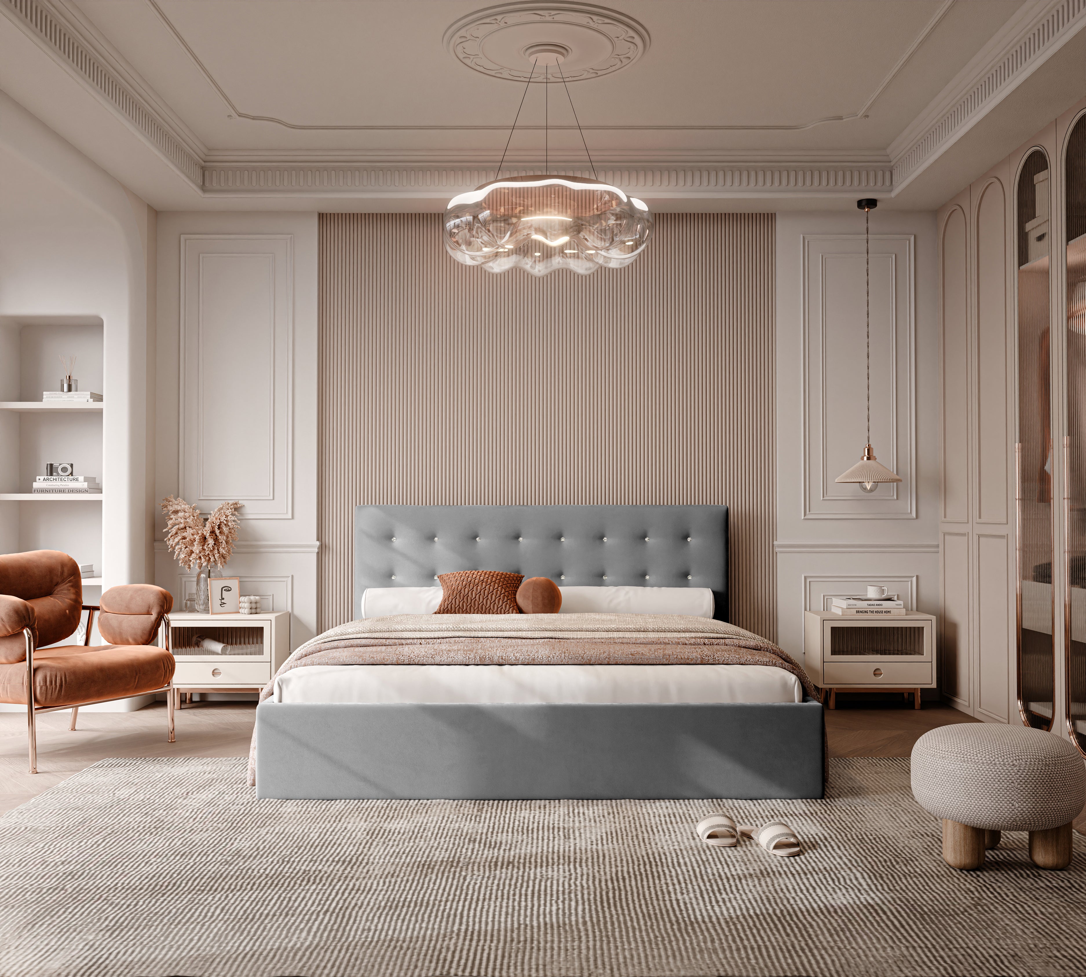 Polsterbett Kiki 140/160/180x200cm mit Bettkasten und Lattenrost