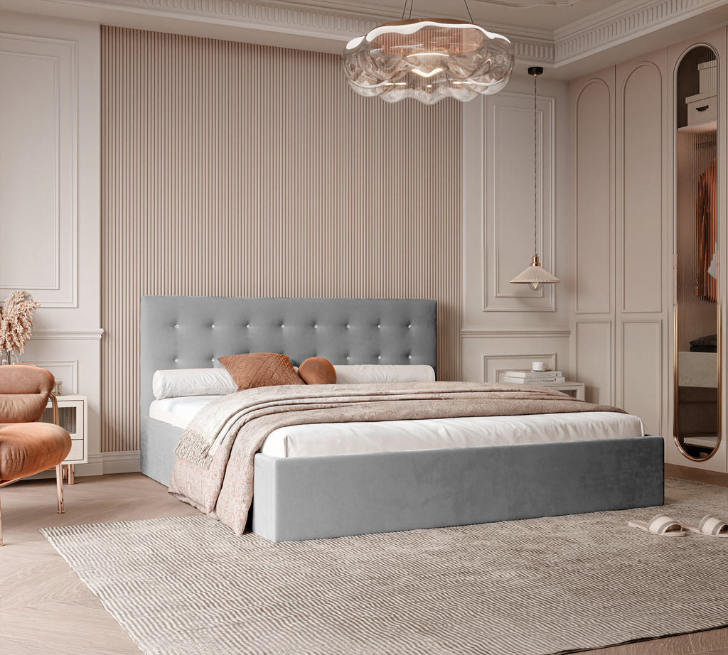 Polsterbett Kiki 140/160/180x200cm mit Bettkasten und Lattenrost