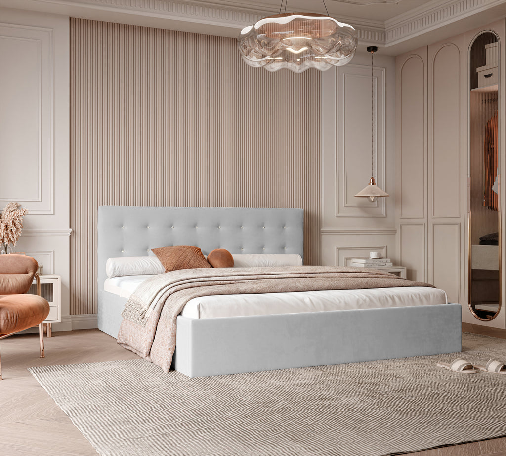 Polsterbett Kiki 140/160/180x200cm mit Bettkasten und Lattenrost