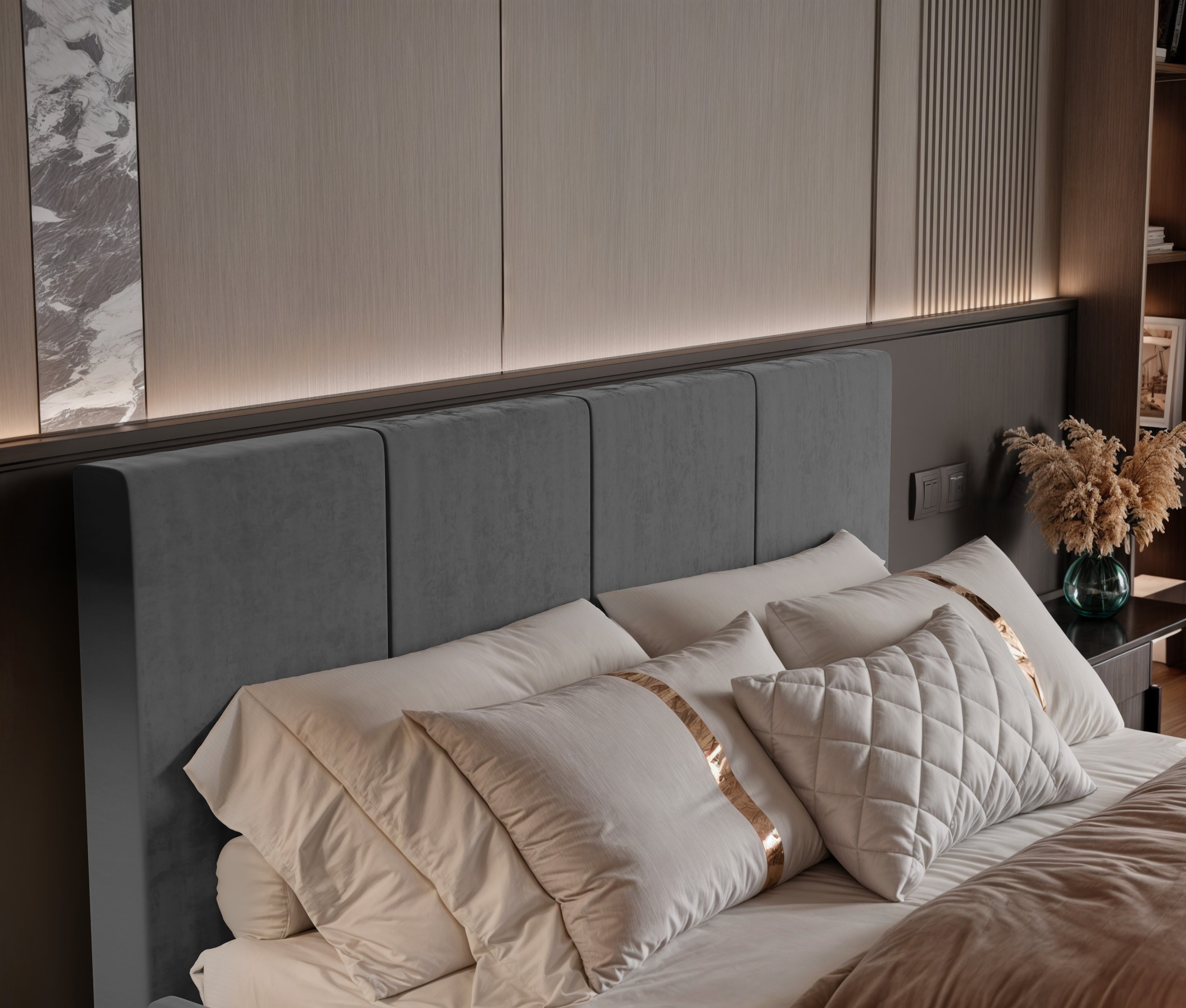 Polsterbett Killy 140/160/180x200cm mit Bettkasten und Lattenrost