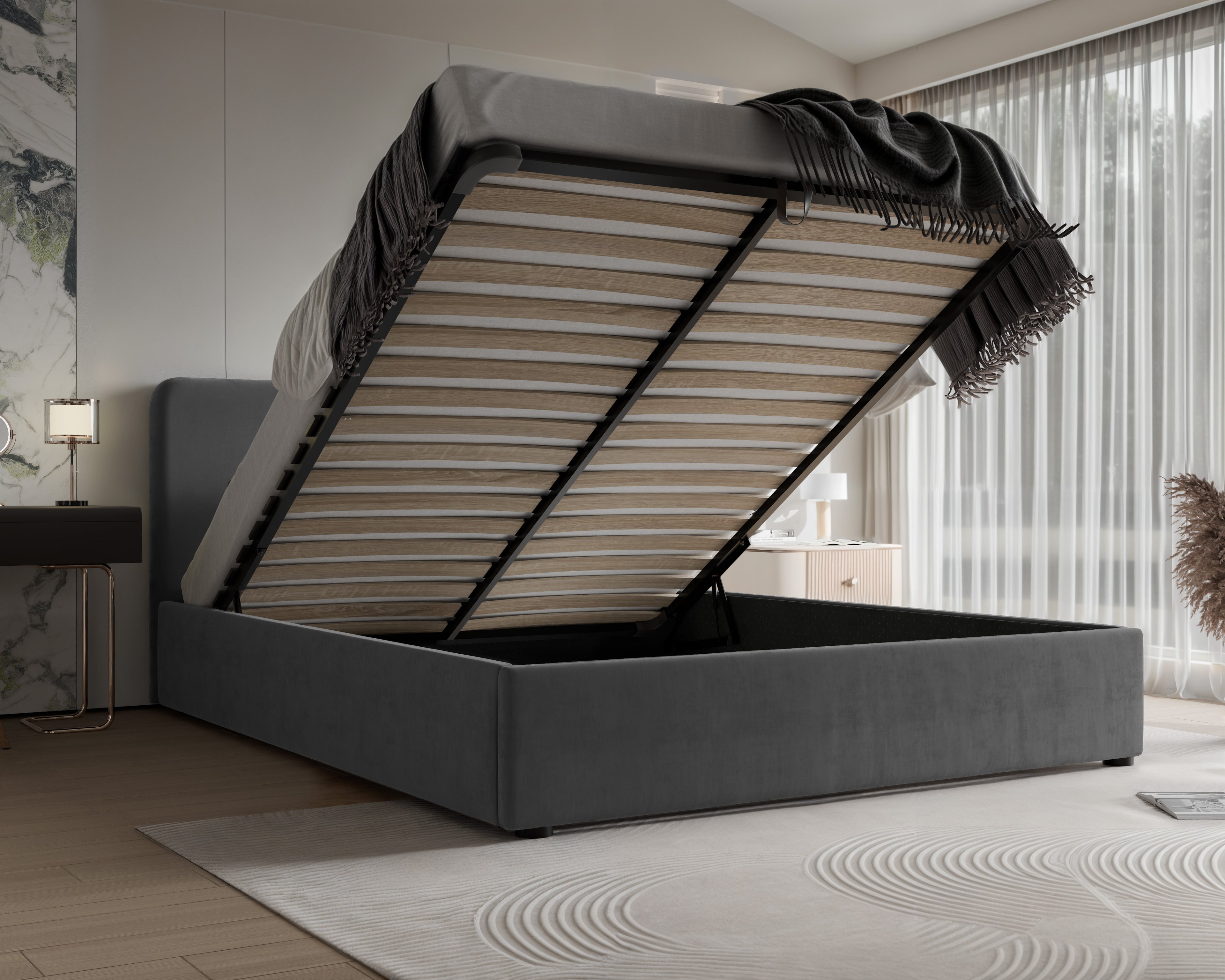 Polsterbett Lili 140/160/180x200cm mit Bettkasten und Lattenrost