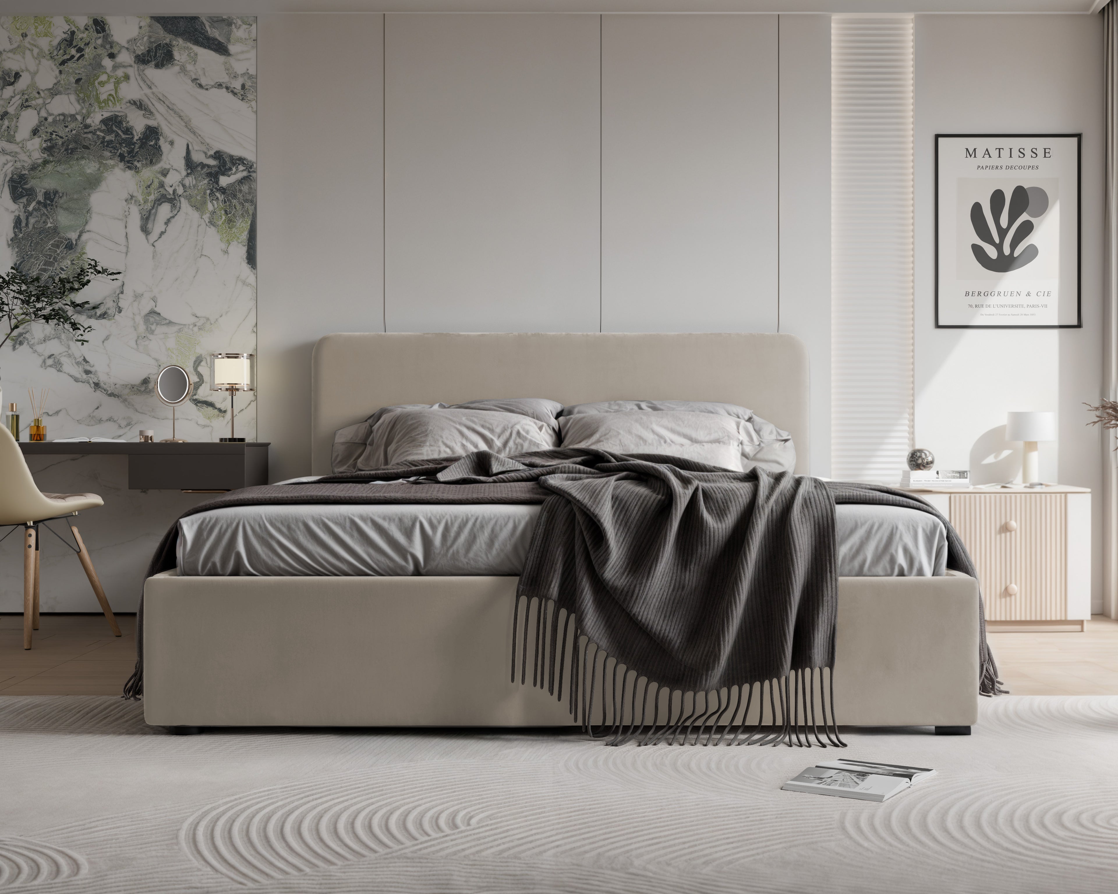 Polsterbett Lili 140/160/180x200cm mit Bettkasten und Lattenrost