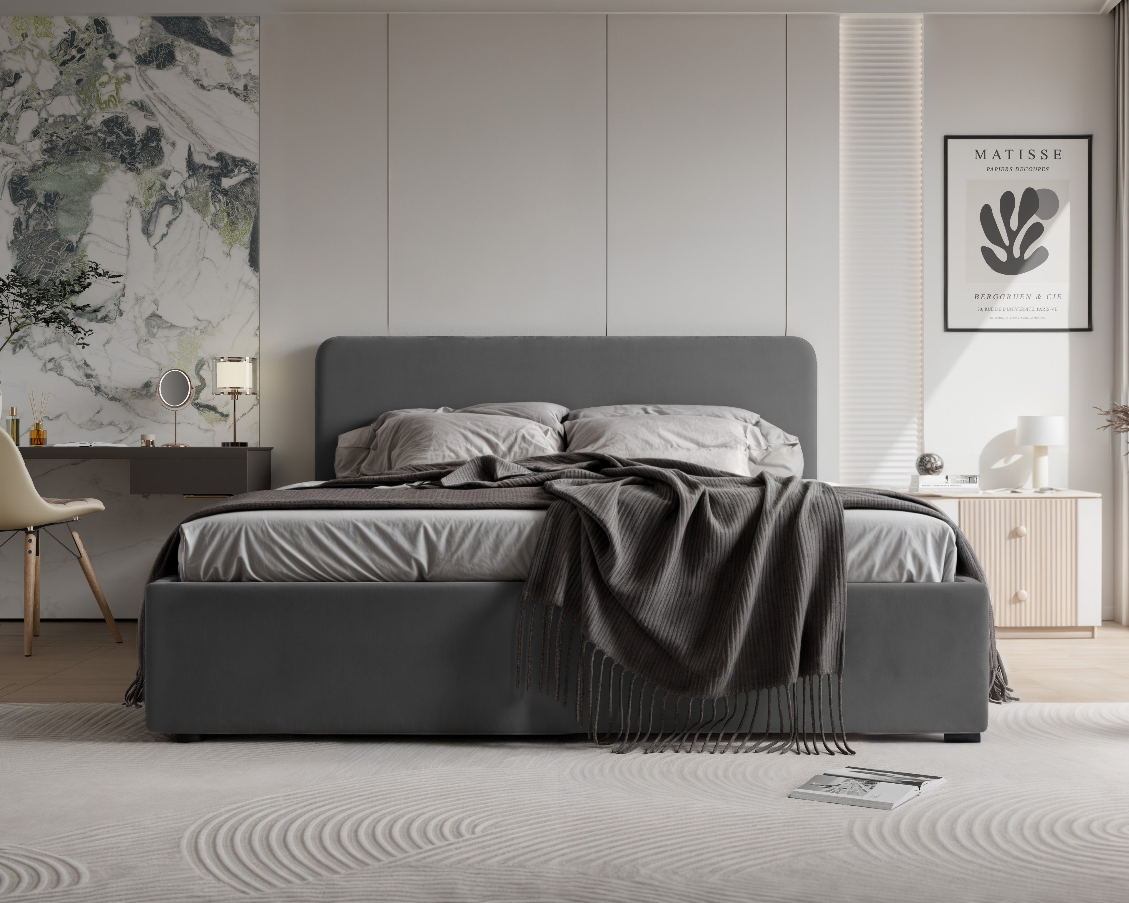 Polsterbett Lili 140/160/180x200cm mit Bettkasten und Lattenrost