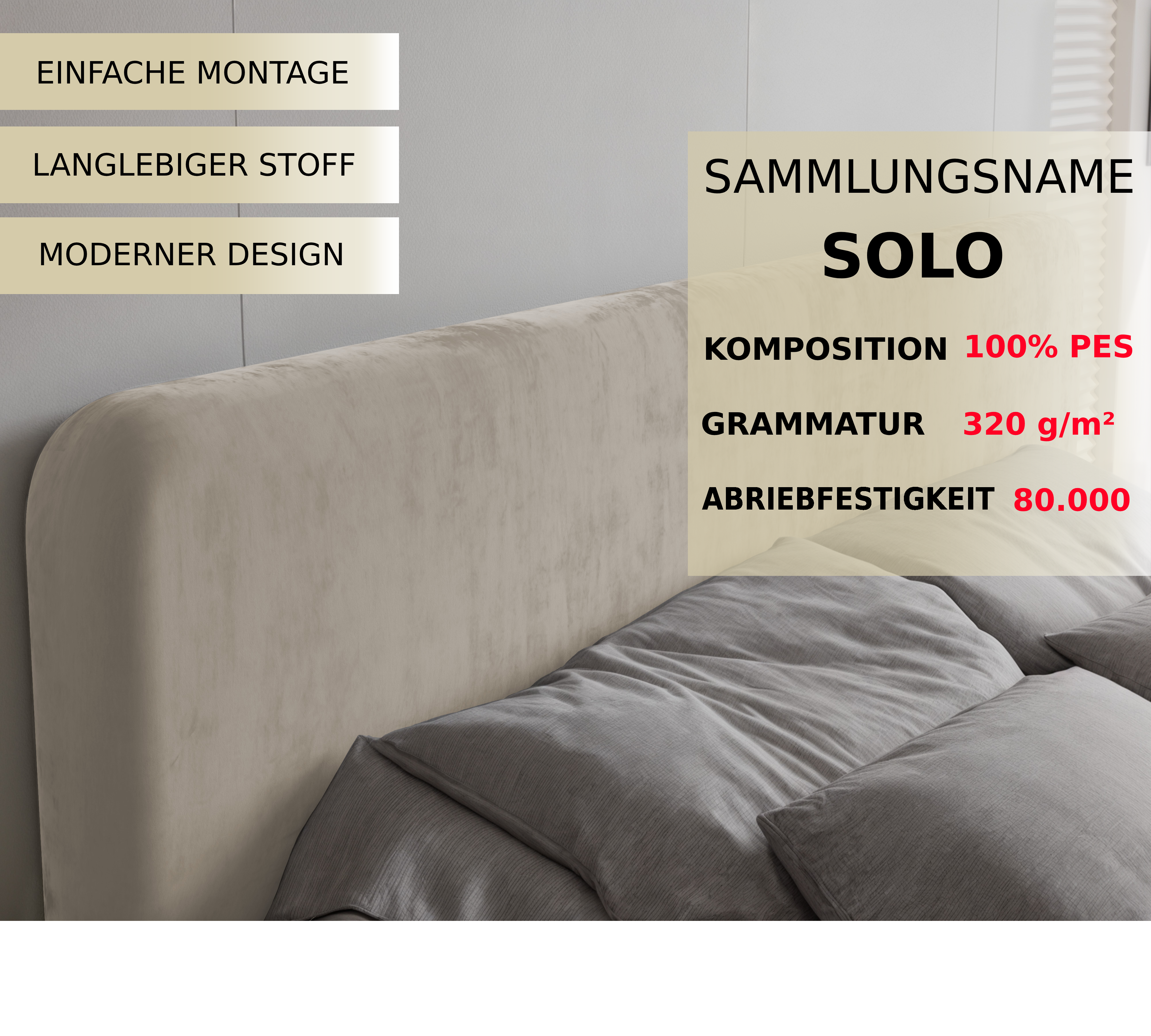 Polsterbett Lili 140/160/180x200cm mit Bettkasten und Lattenrost