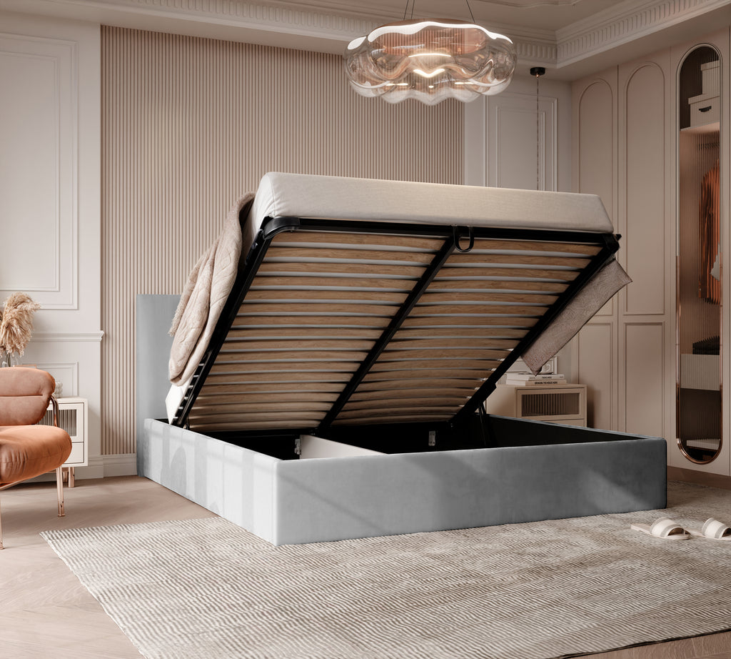 Polsterbett Lora 140/160/180x200cm mit Bettkasten und Lattenrost