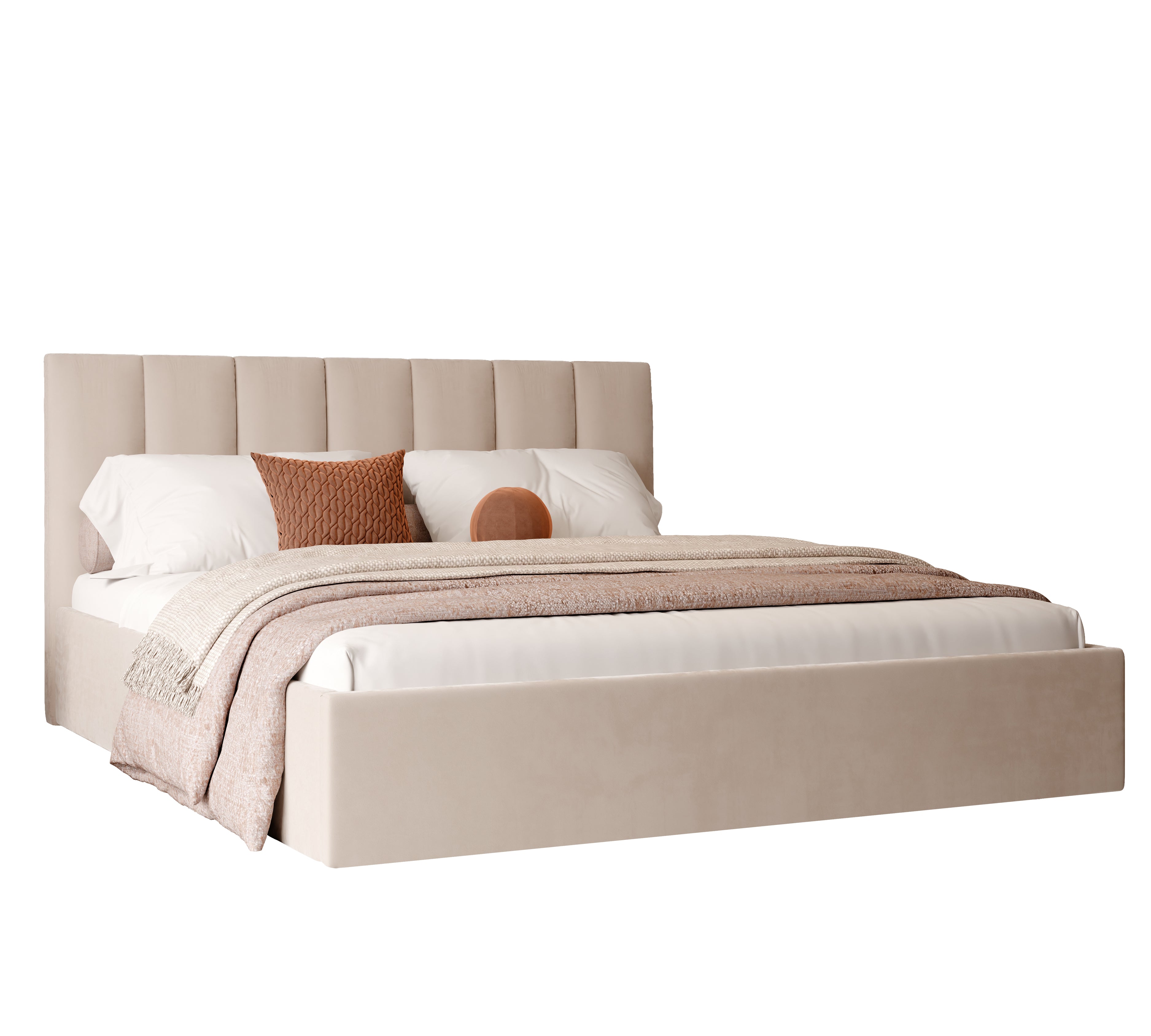 Polsterbett Lora 140/160/180x200cm mit Bettkasten und Lattenrost