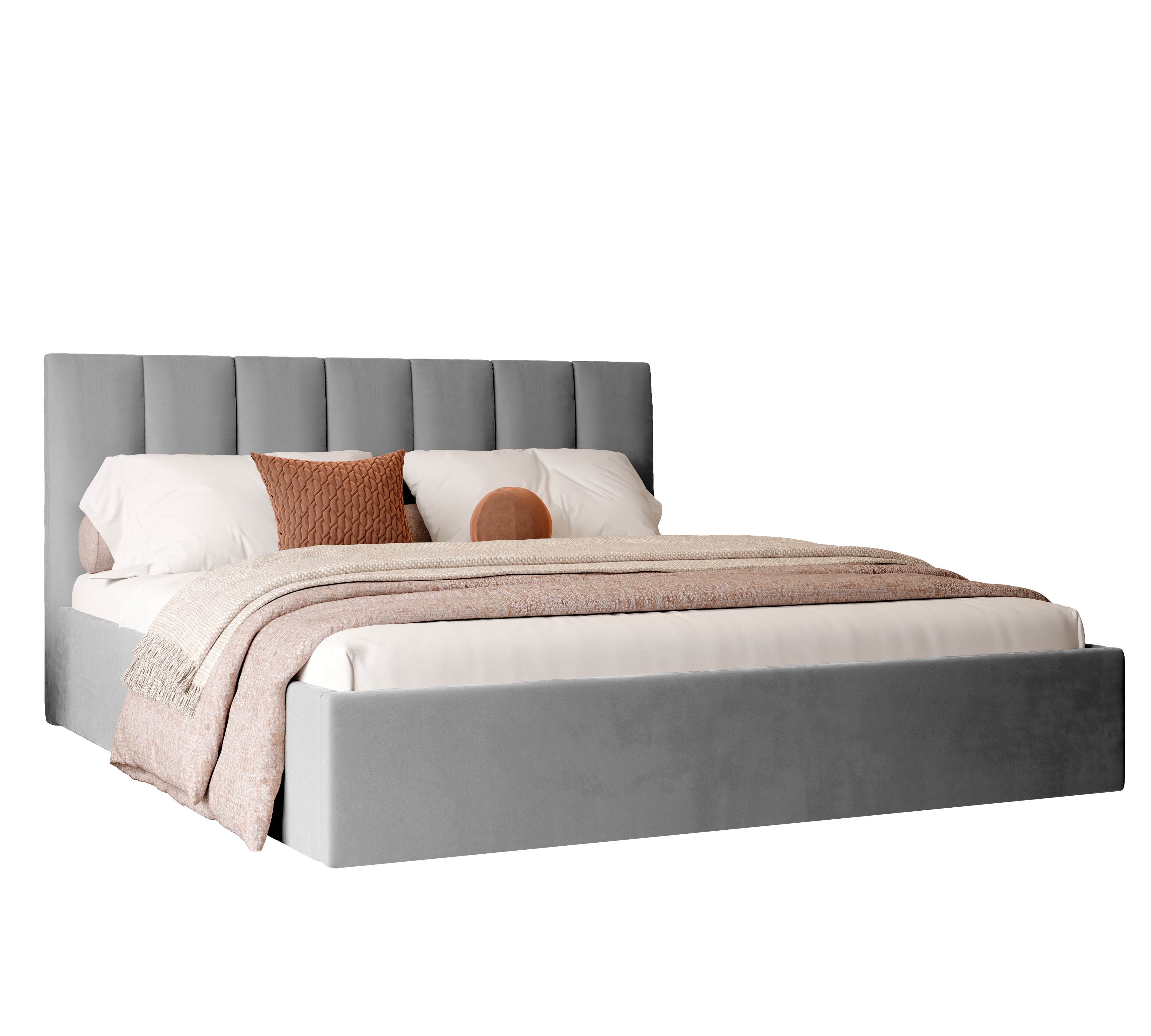 Polsterbett Lora 140/160/180x200cm mit Bettkasten und Lattenrost