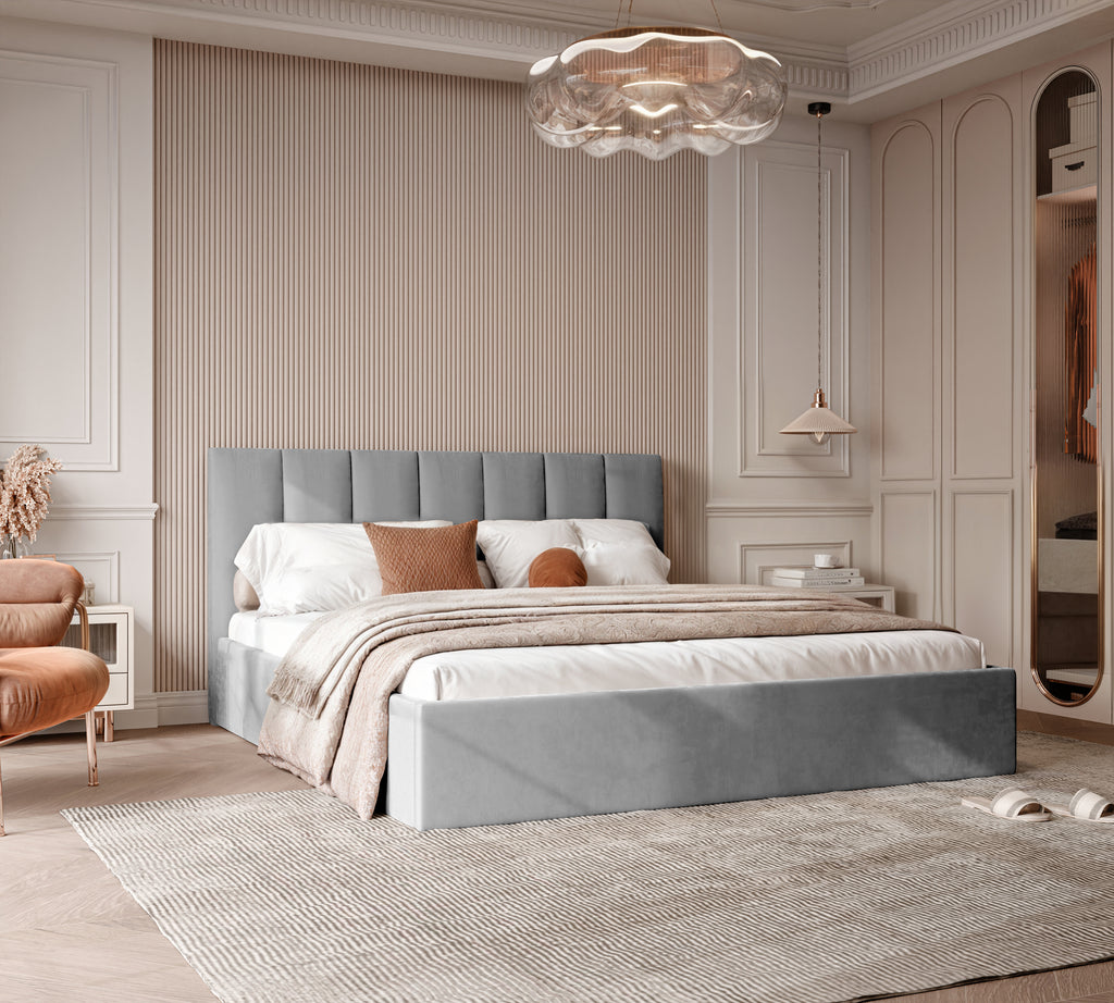 Polsterbett Lora 140/160/180x200cm mit Bettkasten und Lattenrost