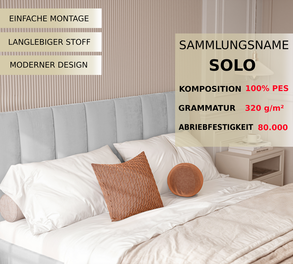 Polsterbett Lora 140/160/180x200cm mit Bettkasten und Lattenrost