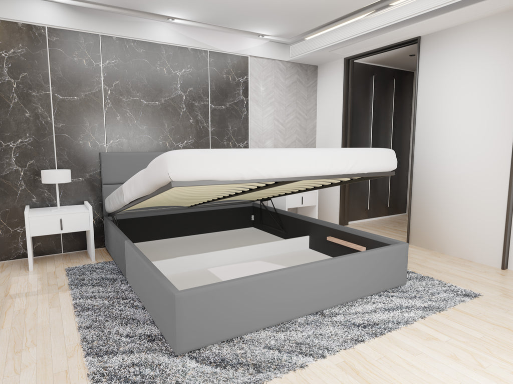 Polsterbett Maka 140/160/180x200 cm mit Bettkasten und Lattenrost