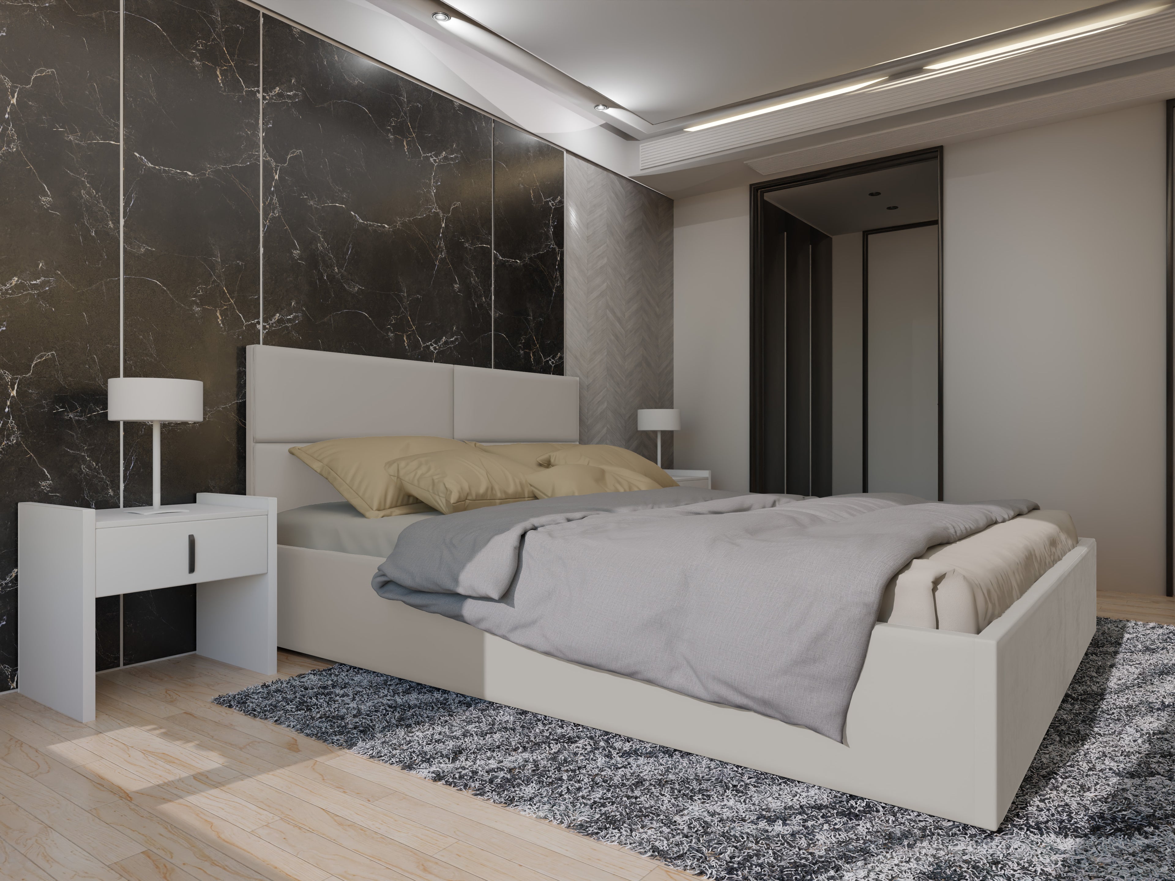 Polsterbett Maka 140/160/180x200 cm mit Bettkasten und Lattenrost