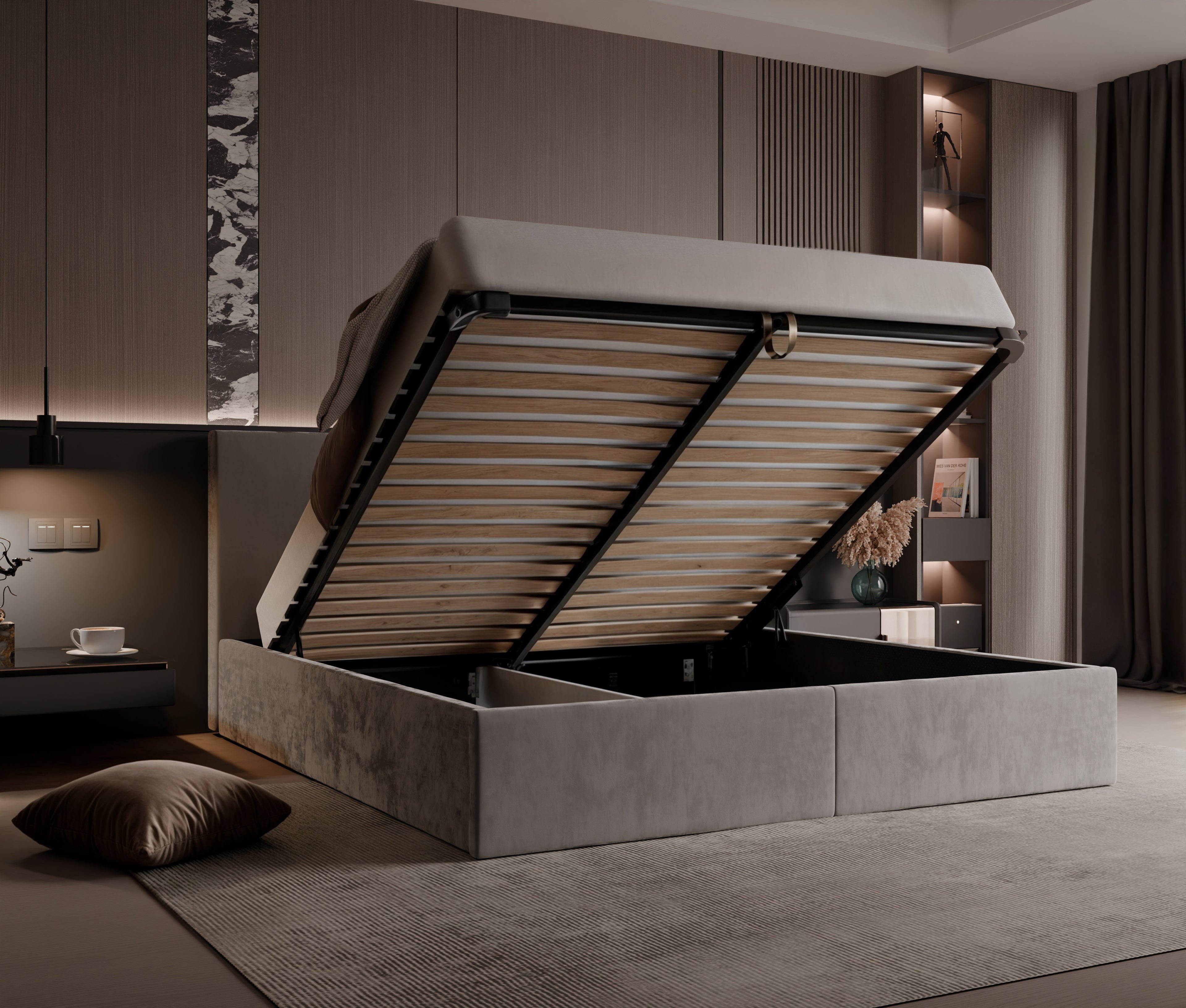 Polsterbett Mimi 140/160/180x200cm mit Bettkasten und Lattenrost