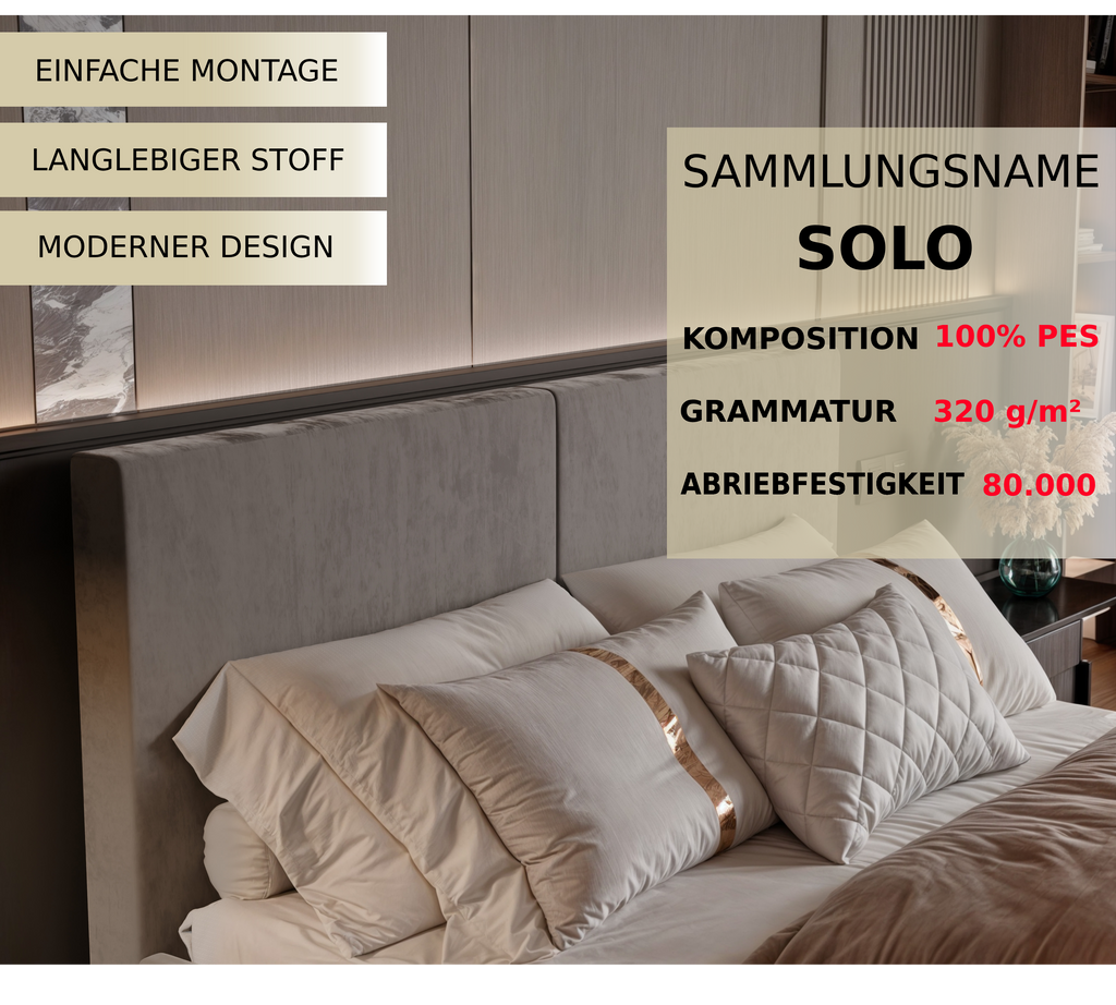 Polsterbett Mimi 140/160/180x200cm mit Bettkasten und Lattenrost