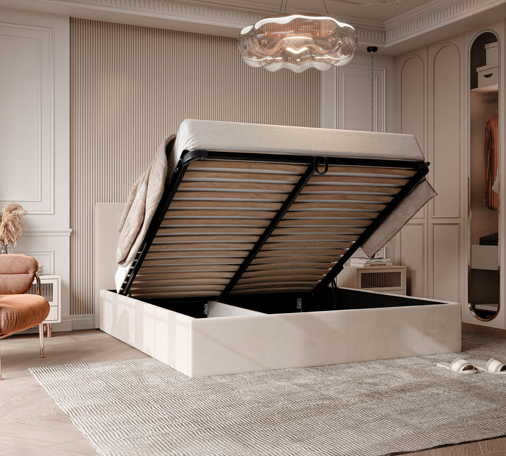 Polsterbett Riki 140/160/180x200cm mit Bettkasten und Lattenrost