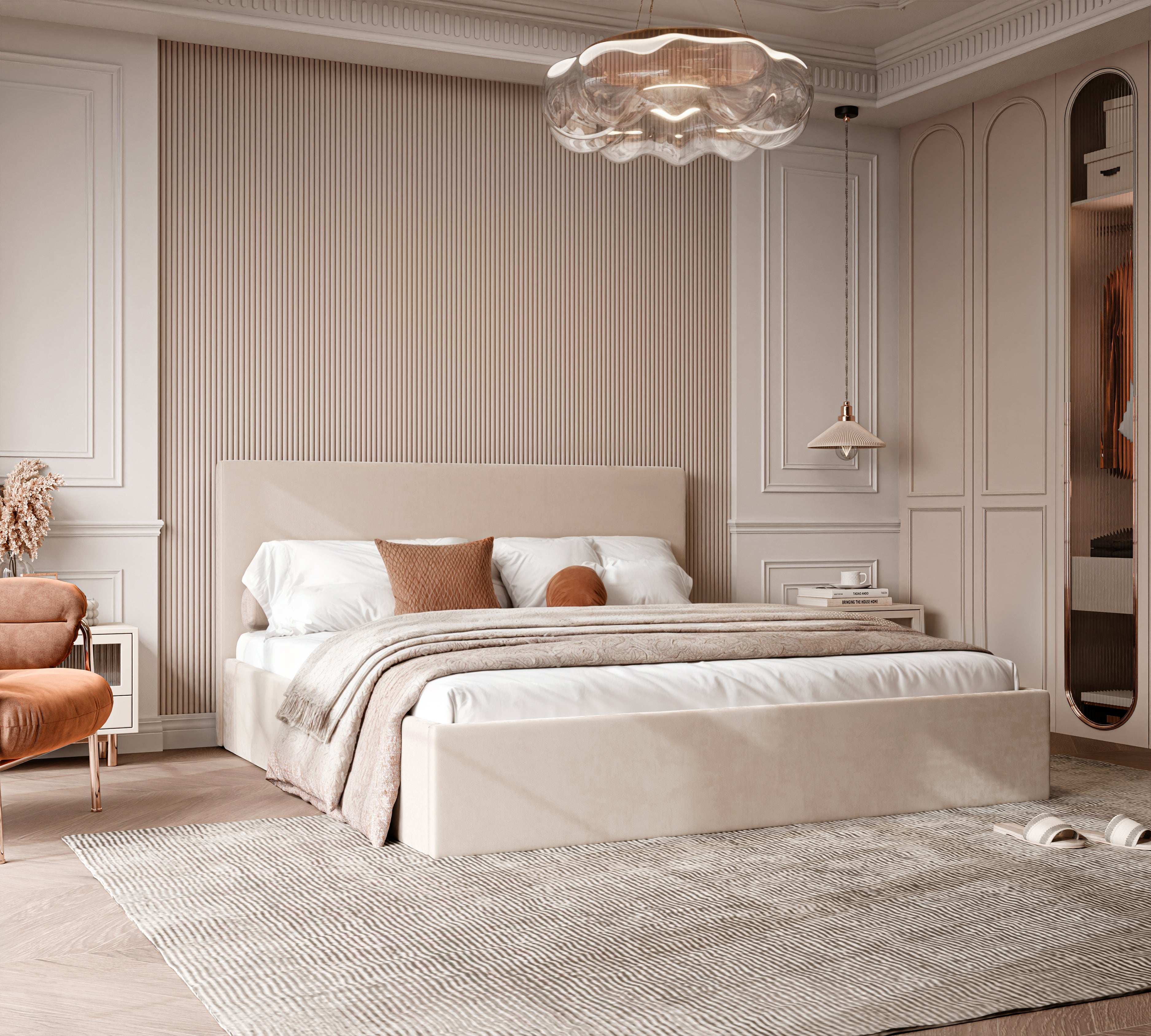 Polsterbett Riki 140/160/180x200cm mit Bettkasten und Lattenrost