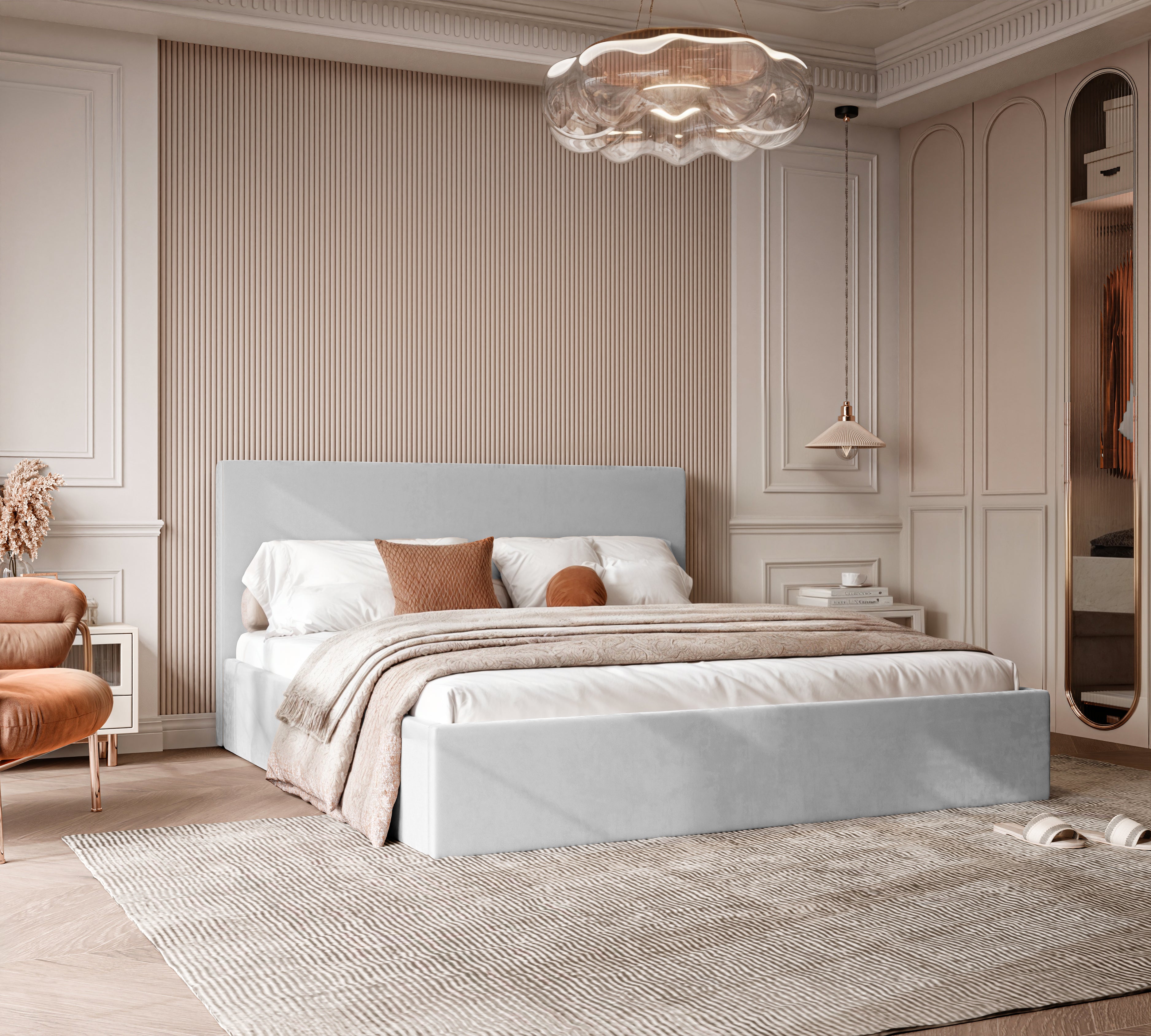 Polsterbett Riki 140/160/180x200cm mit Bettkasten und Lattenrost