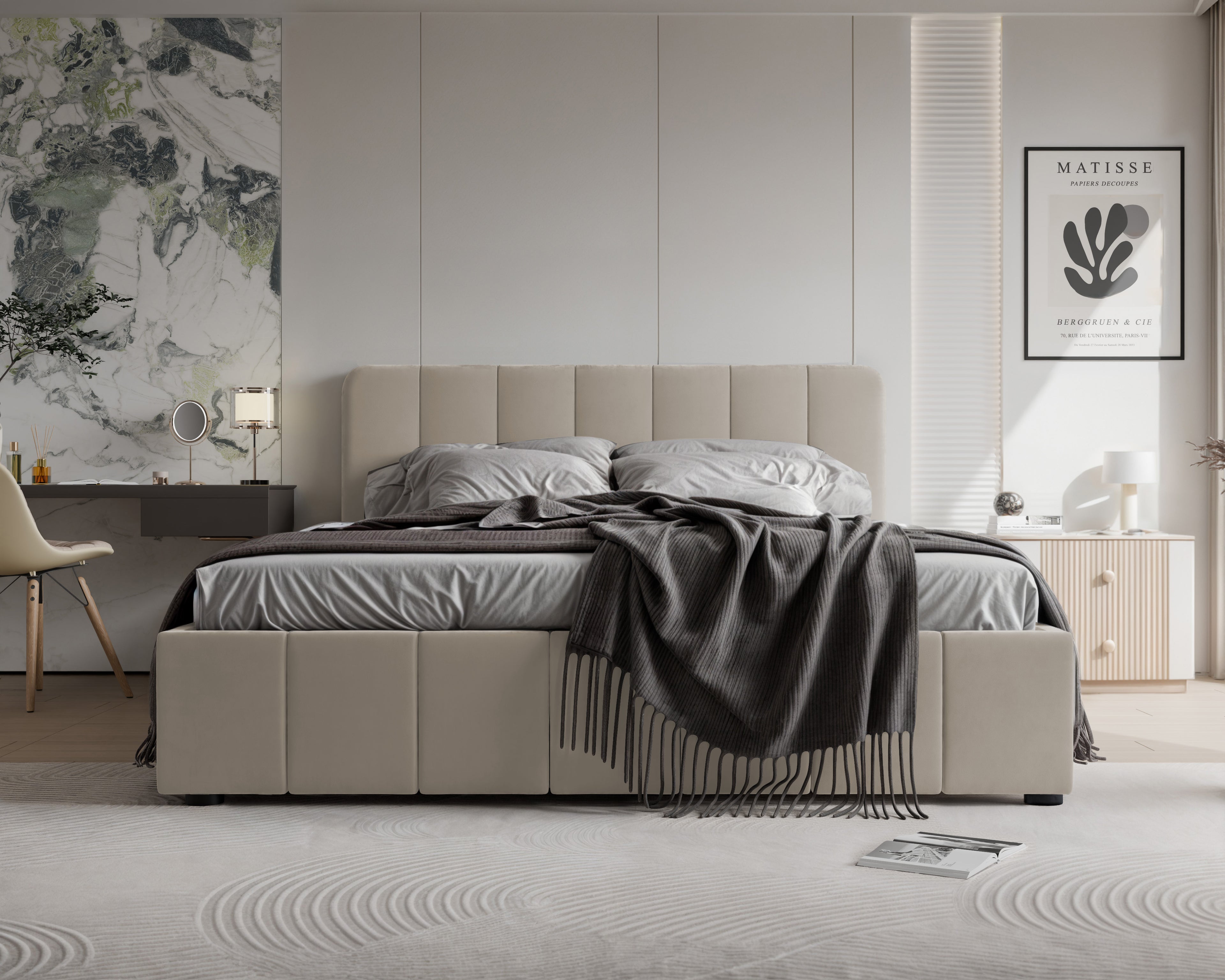 Polsterbett Star 140/160/180x200cm mit Bettkasten und Lattenrost