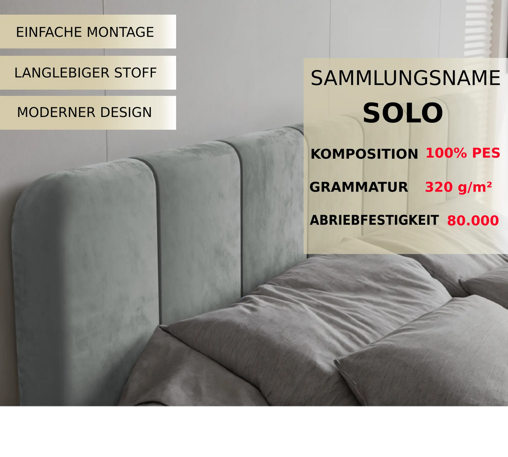 Polsterbett Star 140/160/180x200cm mit Bettkasten und Lattenrost