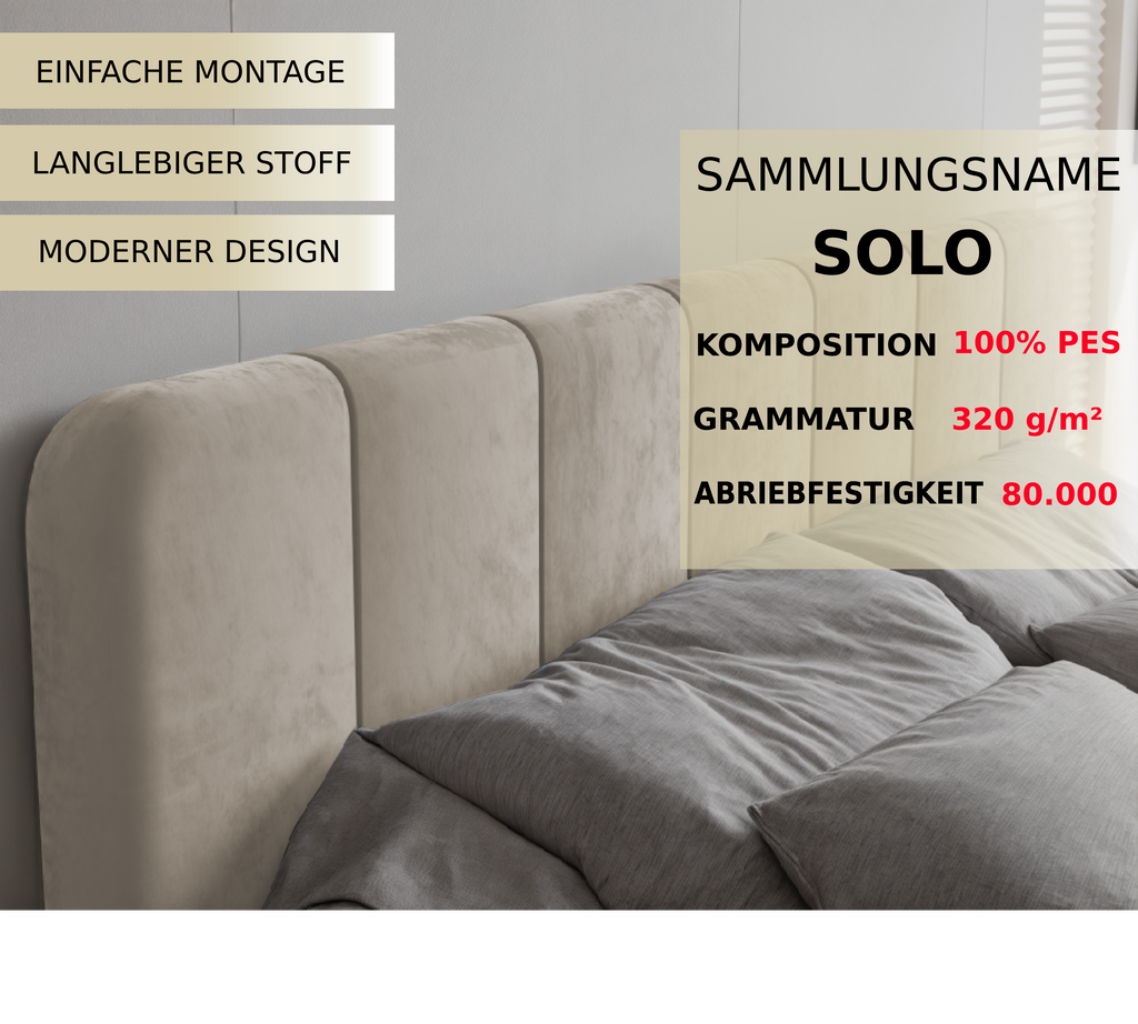 Polsterbett Star 140/160/180x200cm mit Bettkasten und Lattenrost