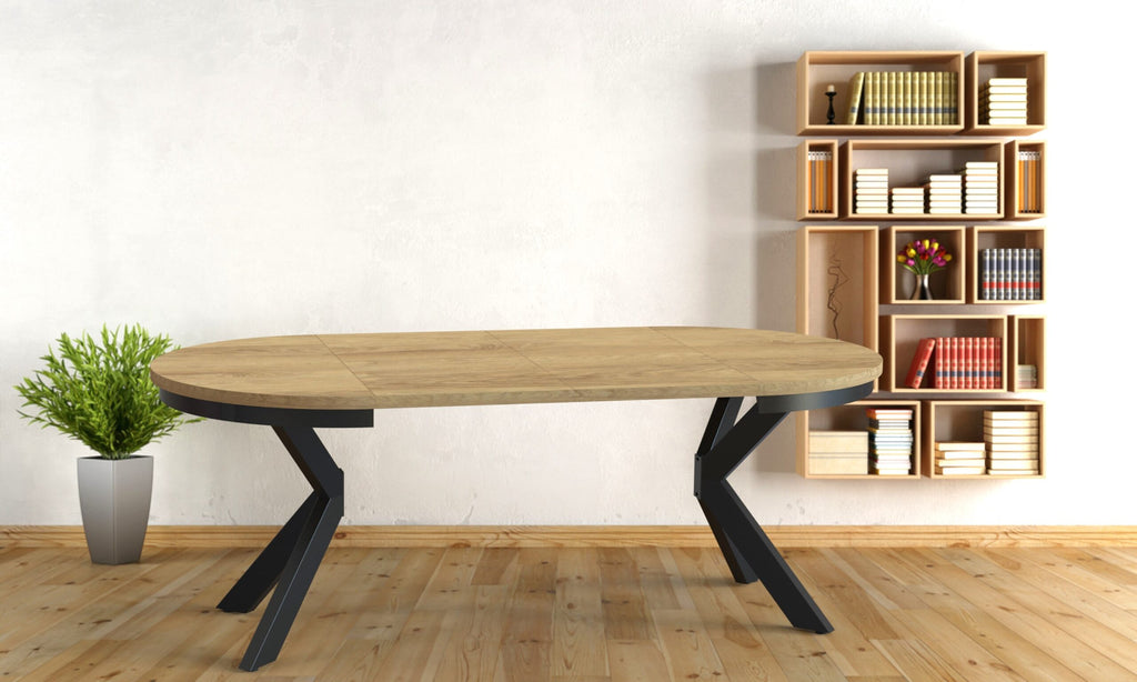 Esstisch Kama-N 100 cm Rund 2 zusätzliche Tischplatten