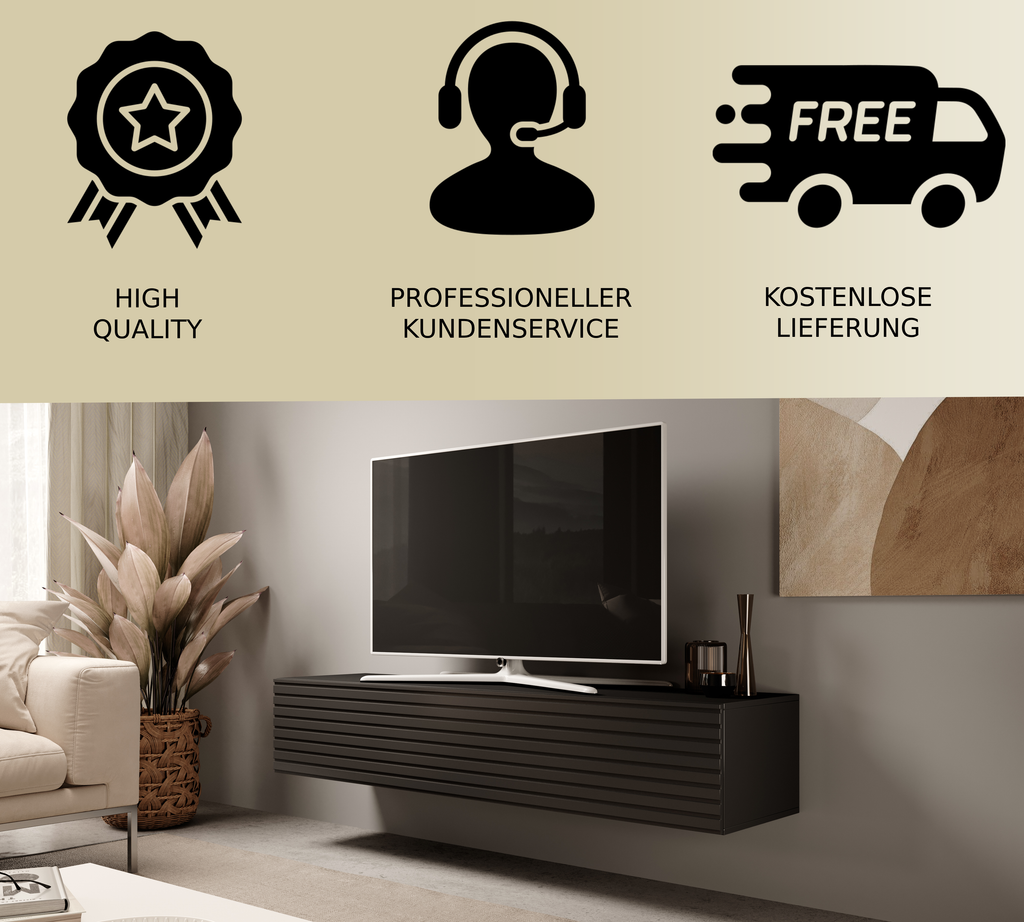 TV-Schrank Felix 160 cm Lamellen