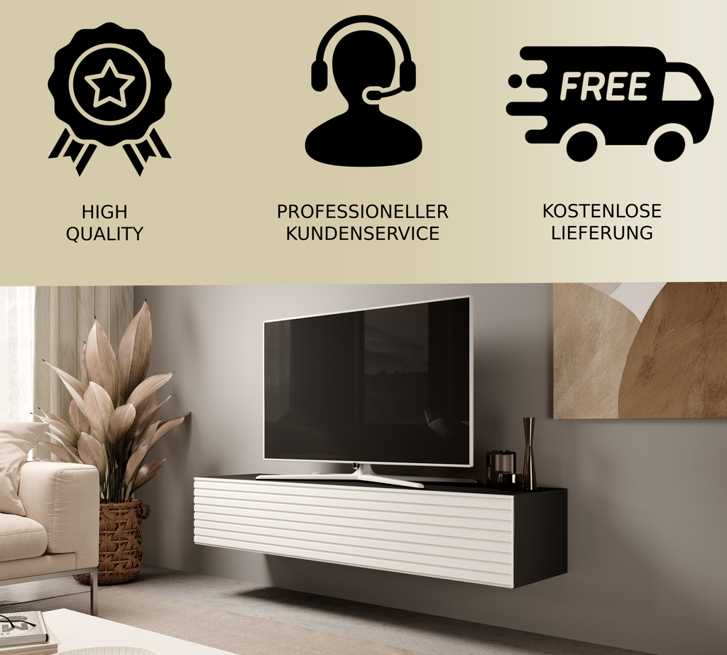 TV-Schrank Felix 160 cm Lamellen