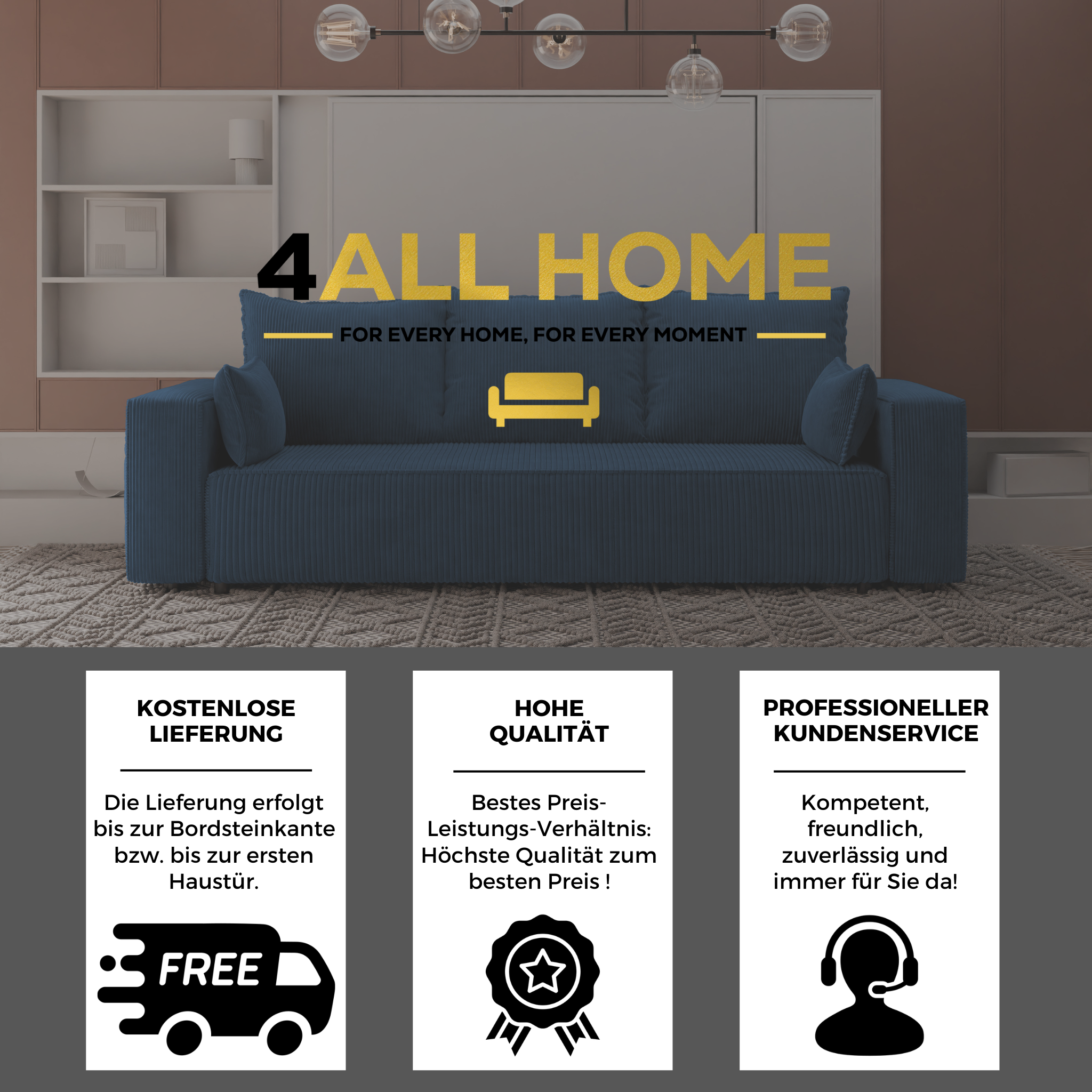 Sofa mit Schlaffunktion Veno Cord Poso