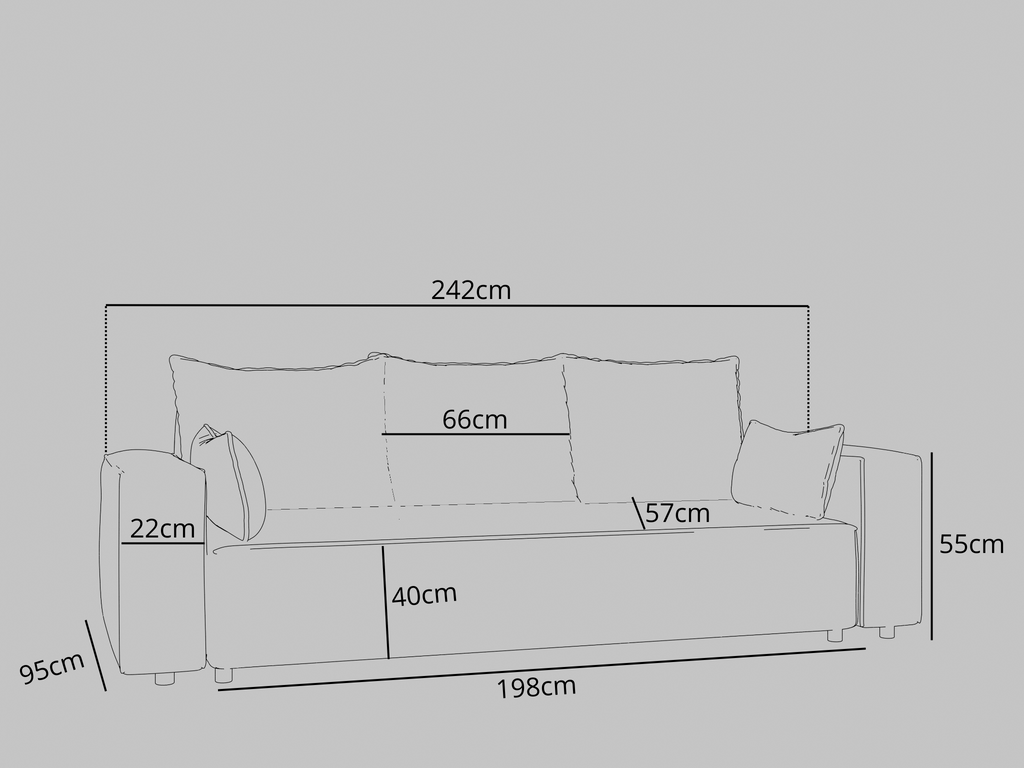 Sofa mit Schlaffunktion Veno Cord Poso