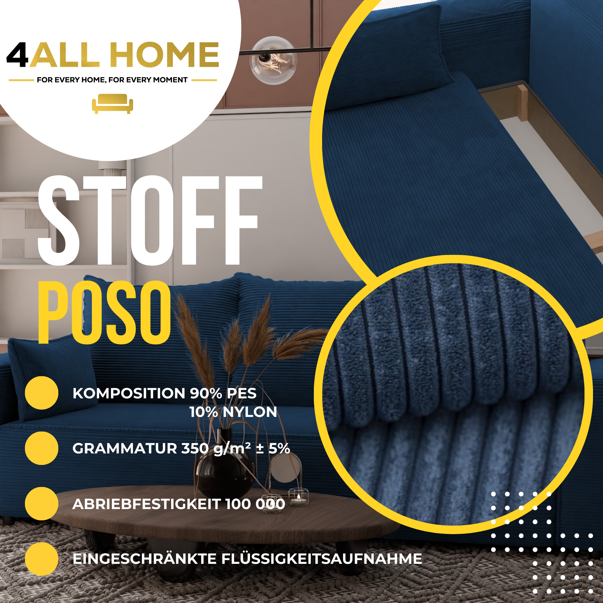 Sofa mit Schlaffunktion Veno Cord Poso