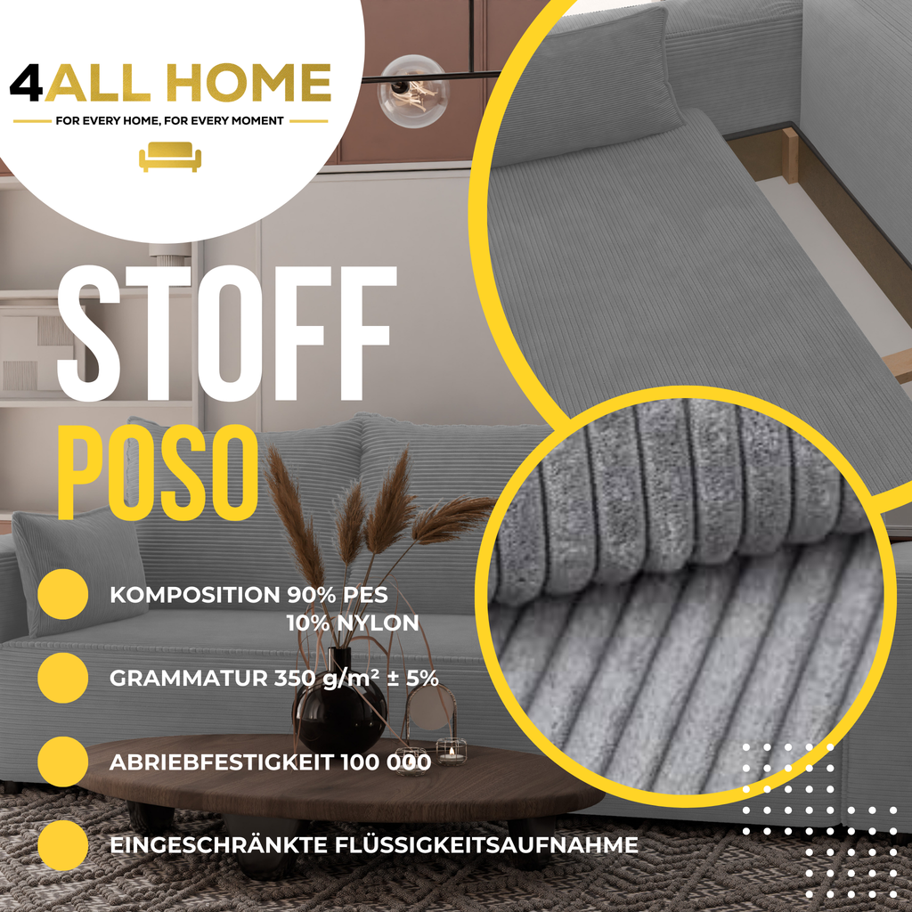 Sofa mit Schlaffunktion Veno Cord Poso