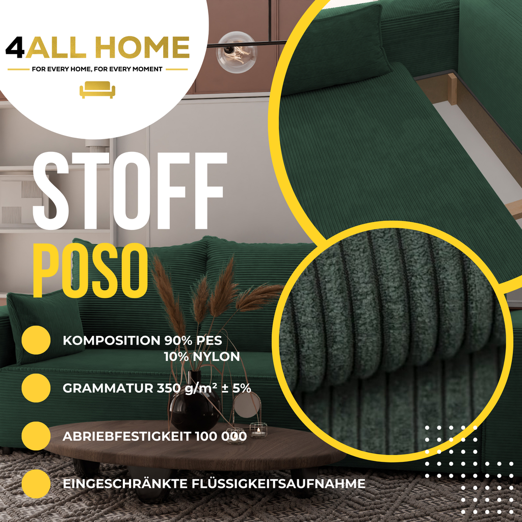 Sofa mit Schlaffunktion Veno Cord Poso