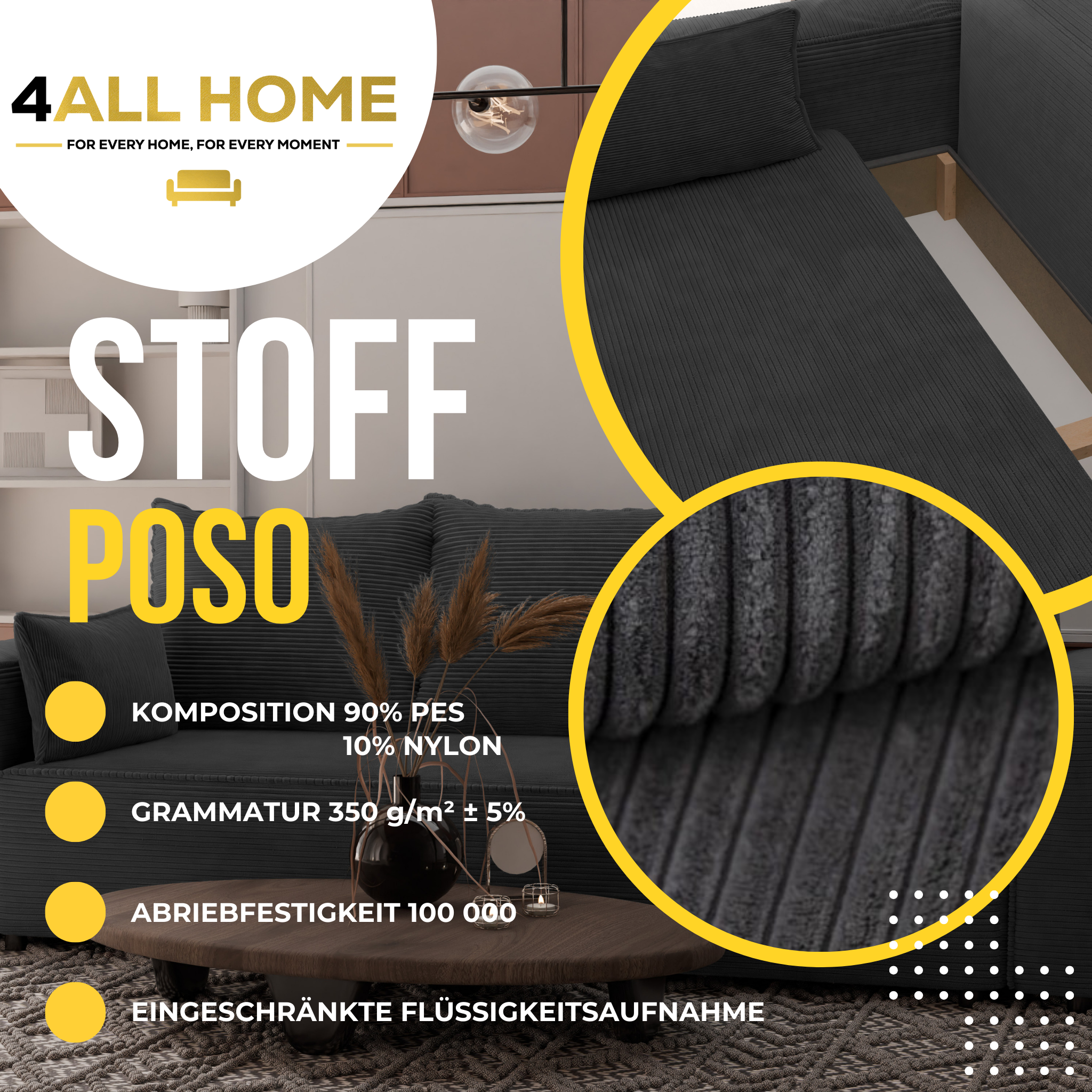 Sofa mit Schlaffunktion Veno Cord Poso