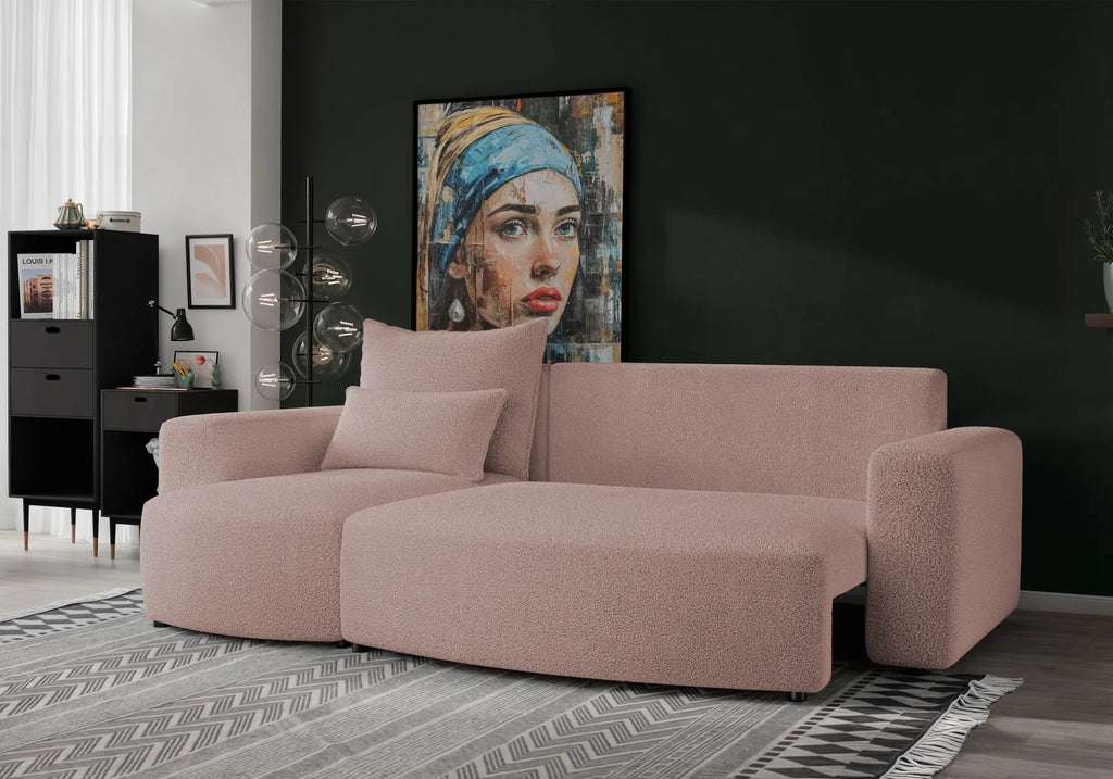 Ecksofa mit Schlaffunktion Travis Boucle