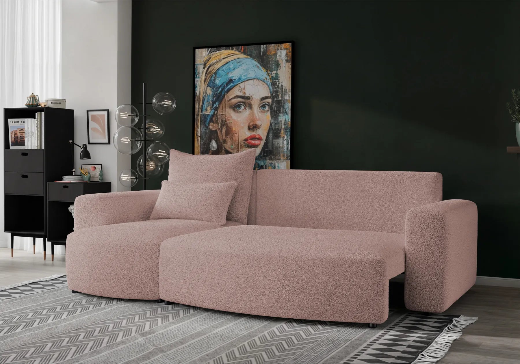 Ecksofa mit Schlaffunktion Travis Boucle