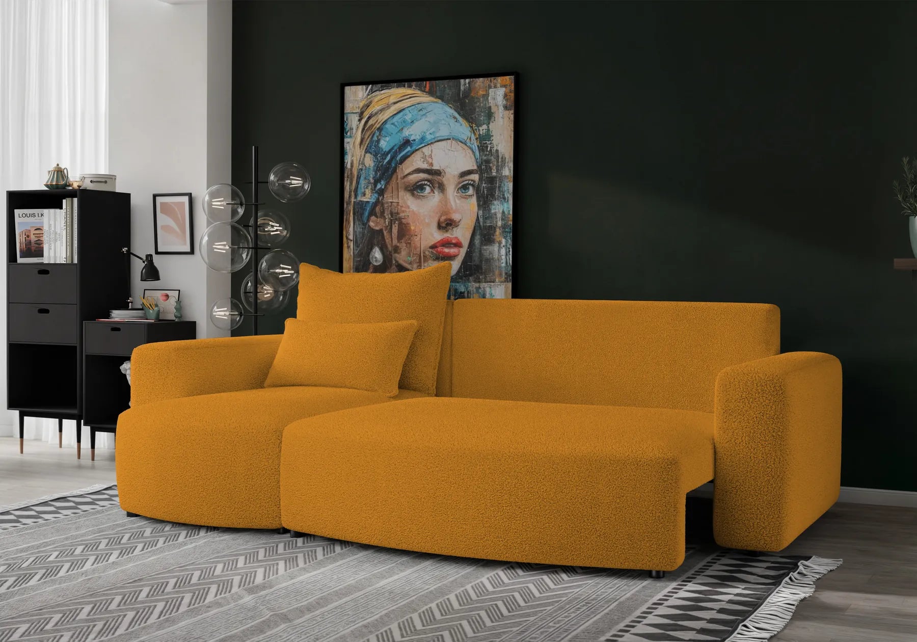 Ecksofa mit Schlaffunktion Travis Boucle