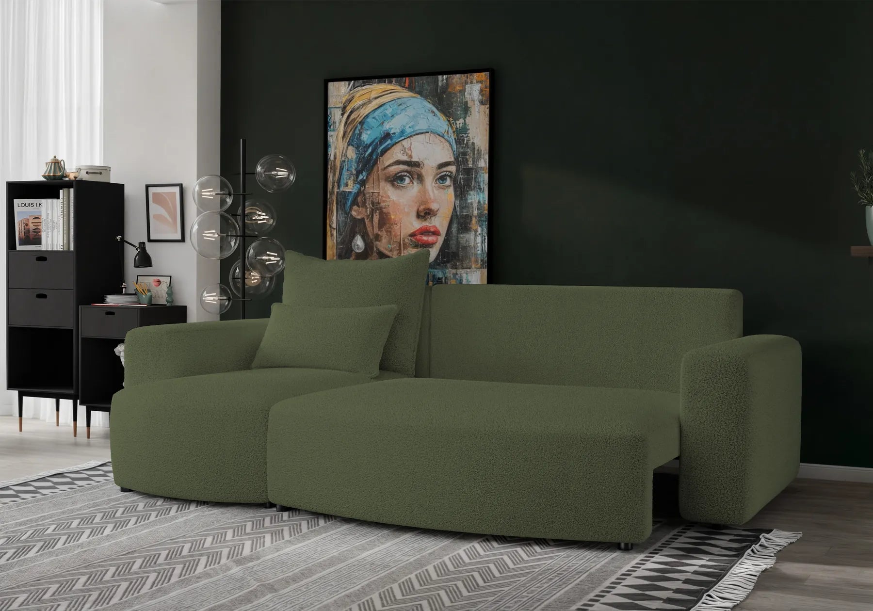 Ecksofa mit Schlaffunktion Travis Boucle