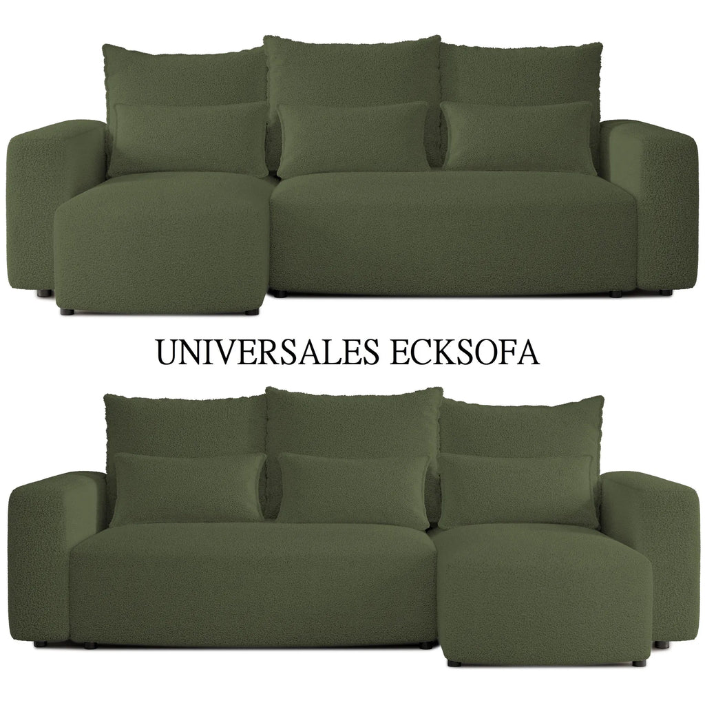 Ecksofa mit Schlaffunktion Travis Boucle