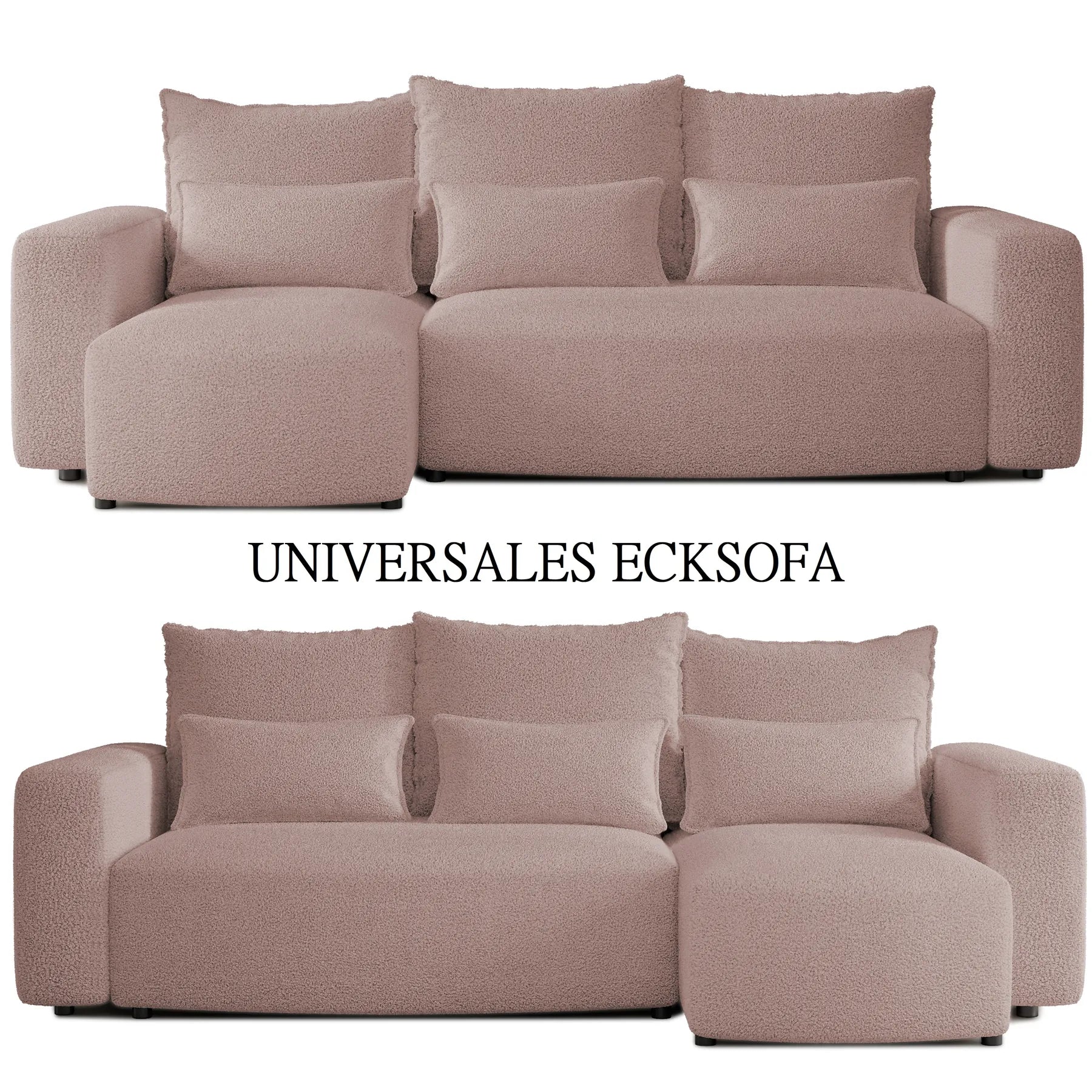 Ecksofa mit Schlaffunktion Travis Boucle