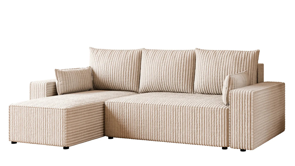 Ecksofa mit Schlaffunktion – Tobi Cordstoff Ambience, L-Form